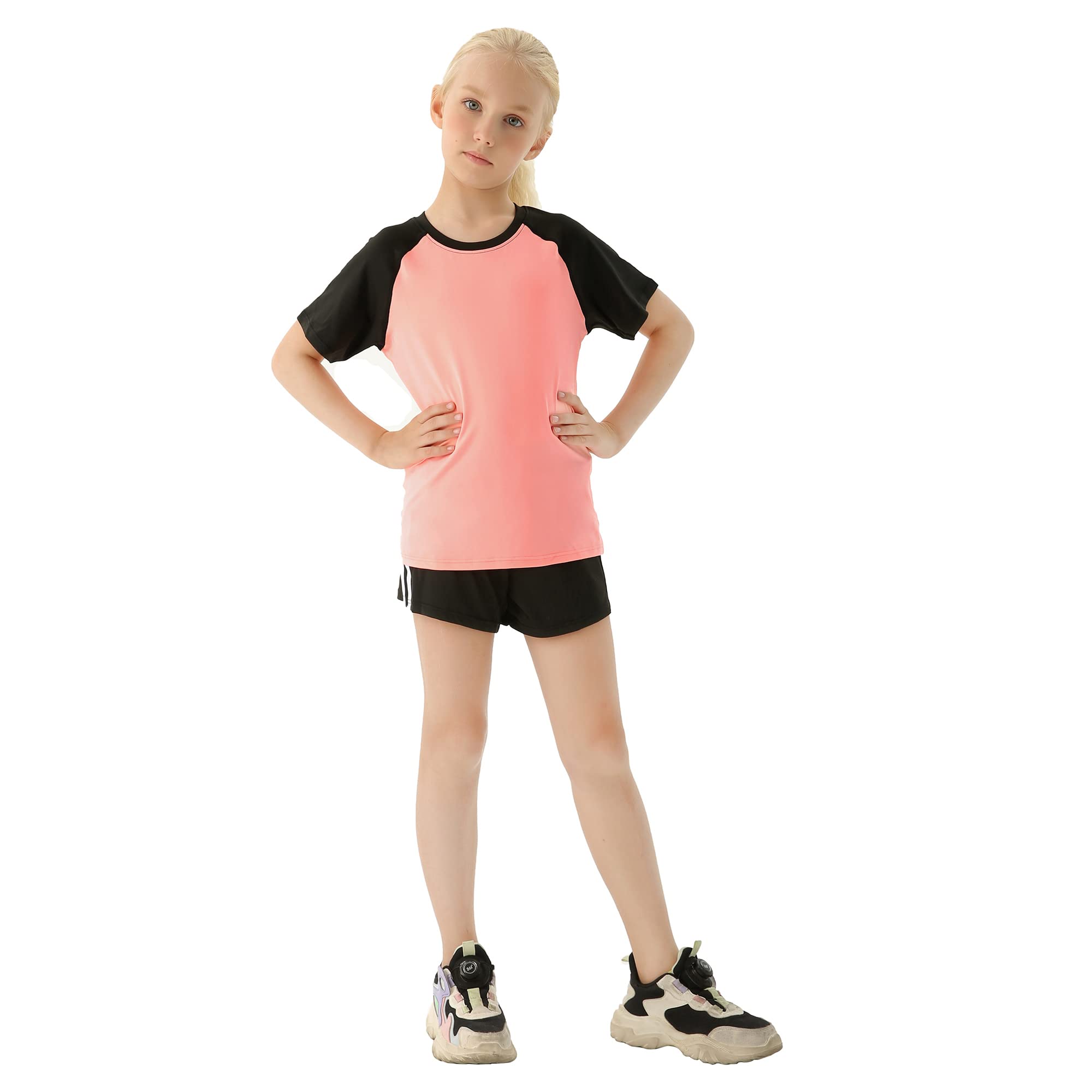 Chándal para niños, niñas y niños, traje deportivo de 2/3 piezas, conjunto de ropa para correr (camisa + pantalón), entrenamiento, correr, fútbol, baloncesto, camisetas, yoga