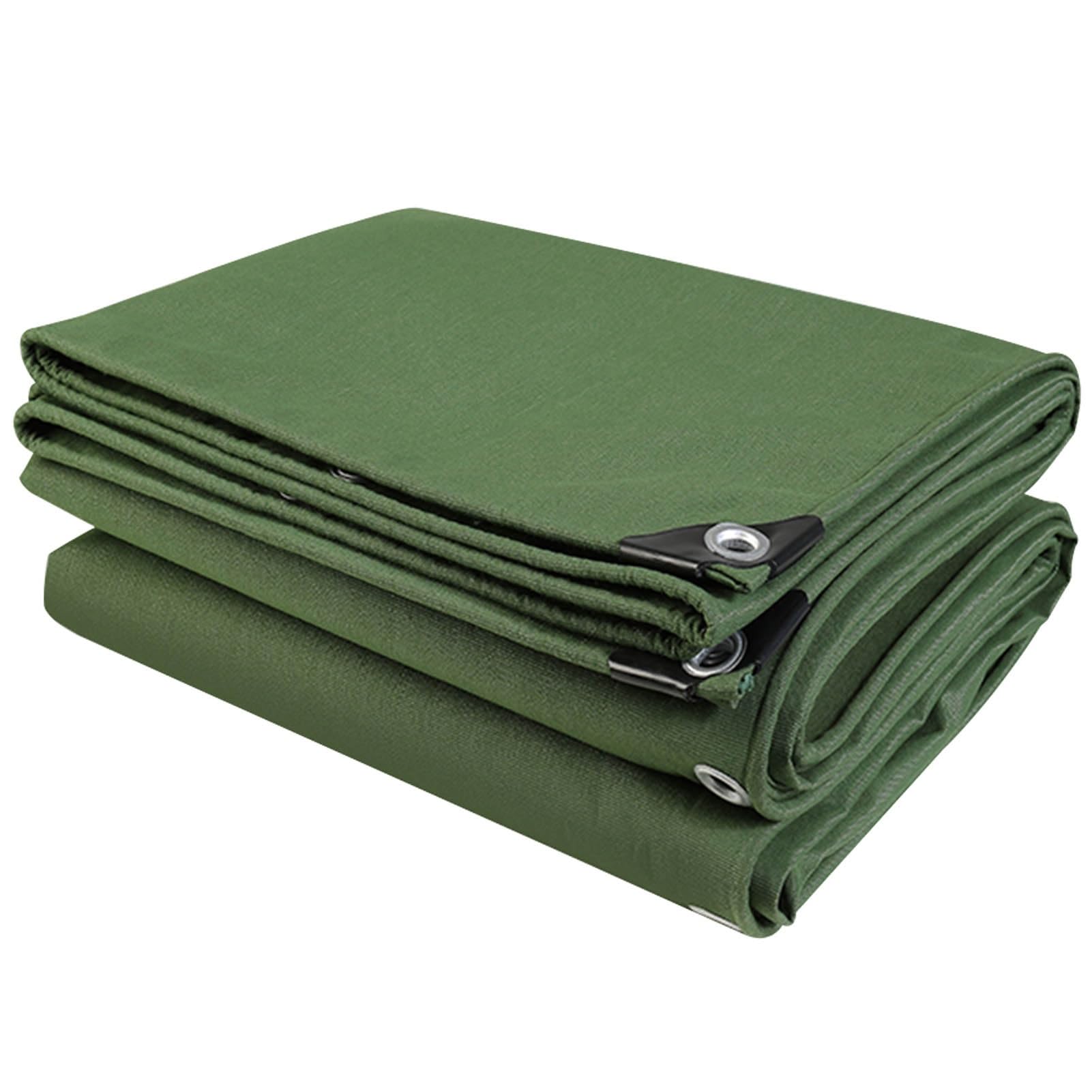 Lona verde resistente de 600 g/m² impermeable con ojales para protección de coches y leña 1x1 m