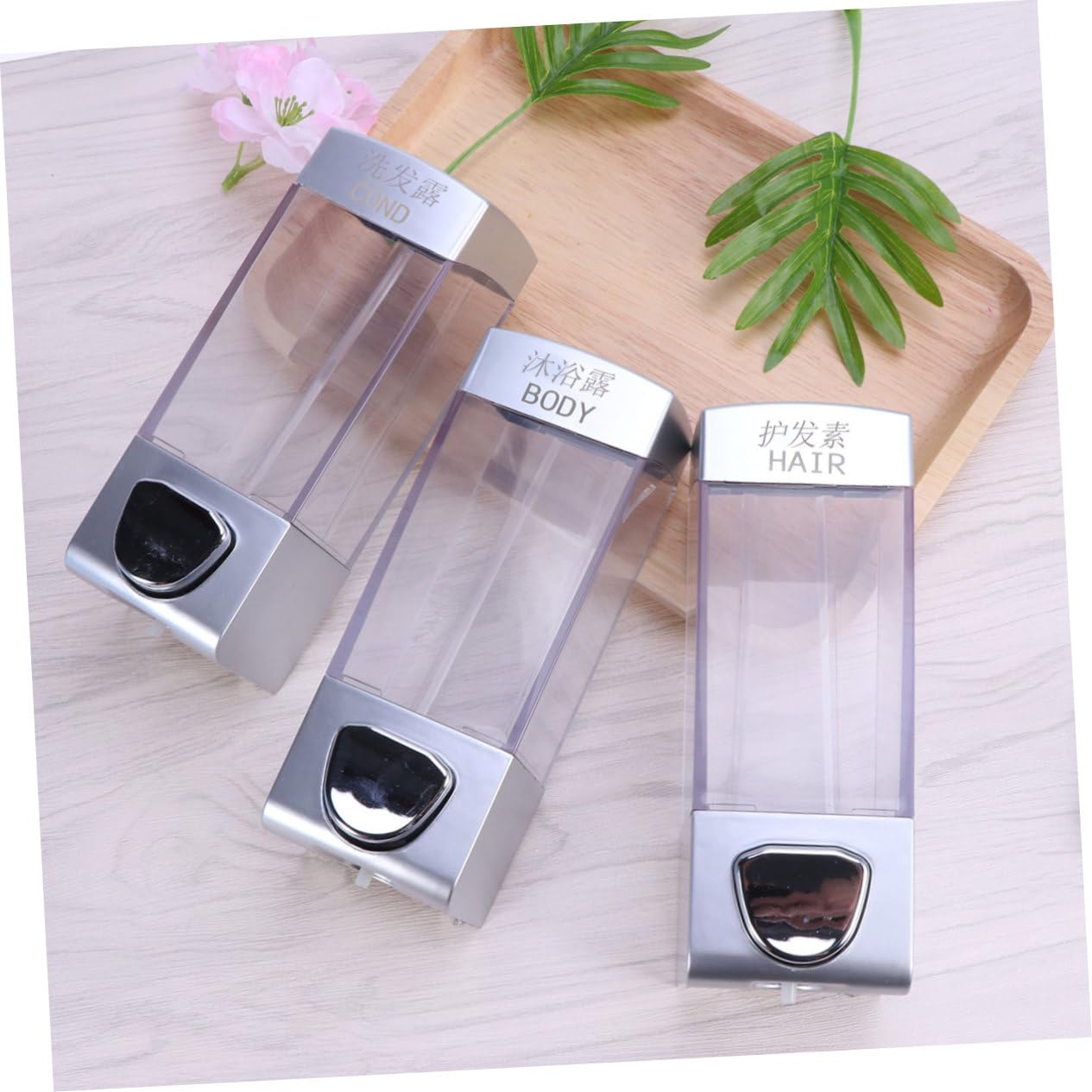 HOOTNEE Shampoo Dispenser Wall Mount Foam Soap Dispenser Pump 3 Outlets for Bathroom Easy Use