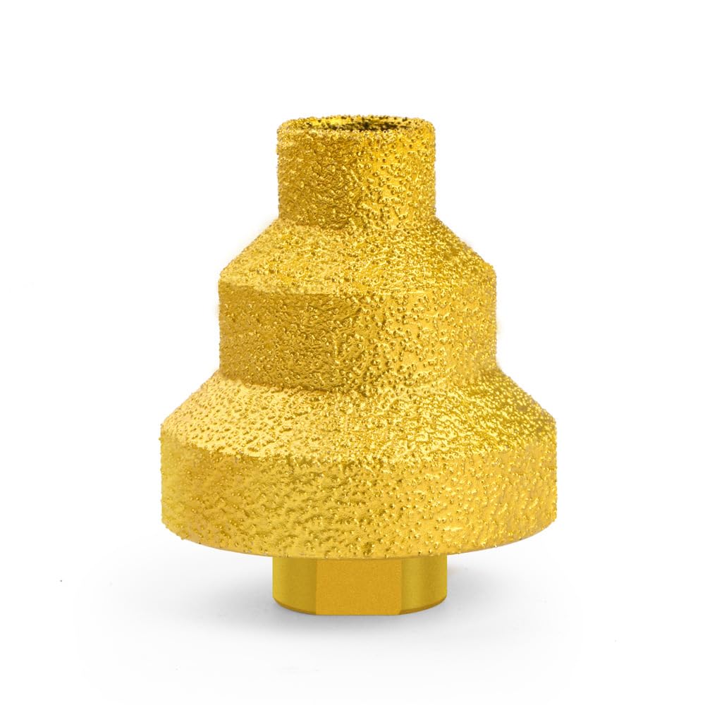 Step Drill Bit, 3 Sizes 20mm 35mm 50mm High Sharpness Diamond Brazed Reamer Tapered with M14 Shank for Tile, Marble, Concrete with Diamond