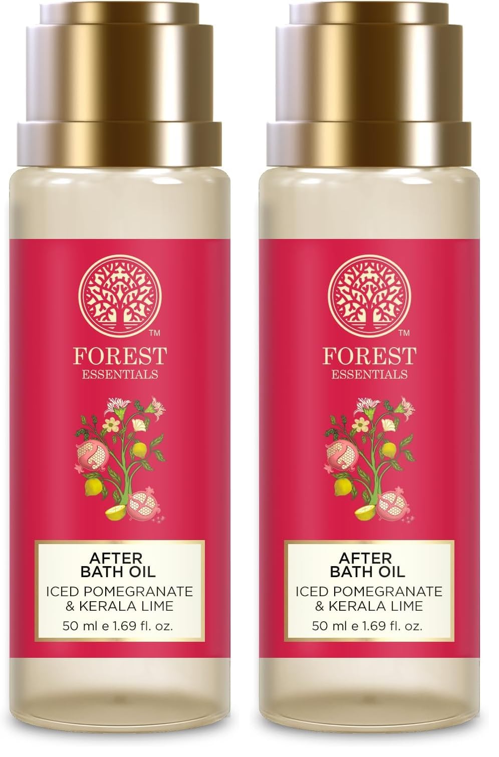 Forest Essentials After Bath Oil Iced Pomegranate & Kerala Lime | After Shower on Wet Skin | Keeps Skin Hydrated in just 2 Mins | For Lightly Scented & Soft Skin | For Daily Use (Pack of 2)-picture-34