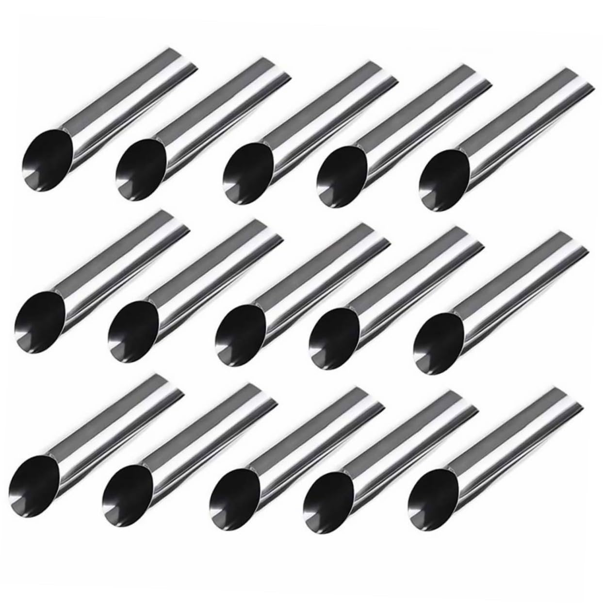 ABOOFAN Cannoli Making Molds 15pcs Stainless Steel Cylindrical Bread Molds Tart Rings
