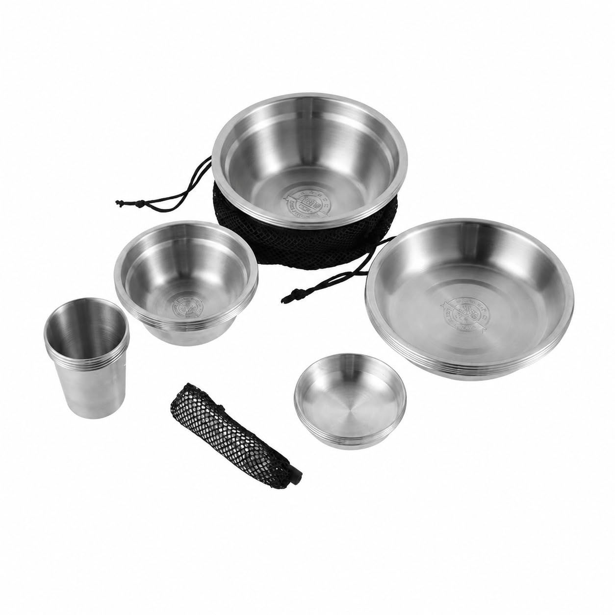 Camping Geschirr Set 4 Psonen mit Camping Besteck – Robustes Edelstahl Geschirrset für Outdoor & Picknick, Set für 5 Personen