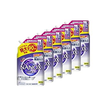 SUPER NANOX ニオイ専用 ニオイ超特大詰替5セット123回分 Amazon | ライオン NANOX one ニオイ専用 詰替用超特大 1160g
