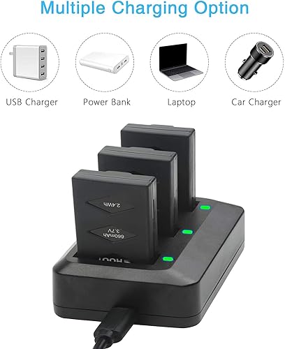 Miniatura 6 de SHOOT 3 Pack Battery 660mAh 3.7V Charger Kit for Parrot MiniDrone Jumping Sumo,The Win Robotics,Swing,Mambo,Parrot Mini Drone Rolling Spider