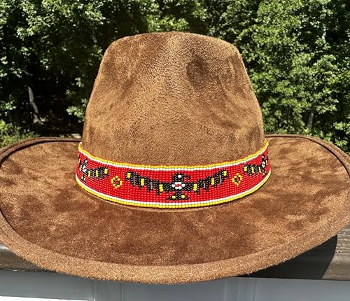 Image of Cowboy Western Beaded Hat Band Rodeo Style Handmade