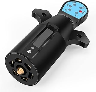 Nilight 7 Way Blade Trailer Connector Tester with Red LEDs Indicators Heavy Duty 7 Pin Trailer Light Wire Circuit Tester Trailer Hitch Wiring Tester, 2 Years Warranty