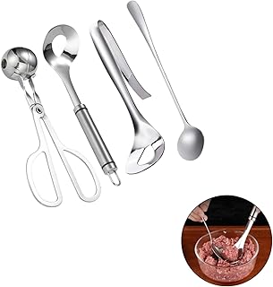 Sponsored Ad - 4 Pcs Meatball Spoon Set Meatball Making Tool Non-Stick Meatball Maker Meatball Scoops with Long Handle for...