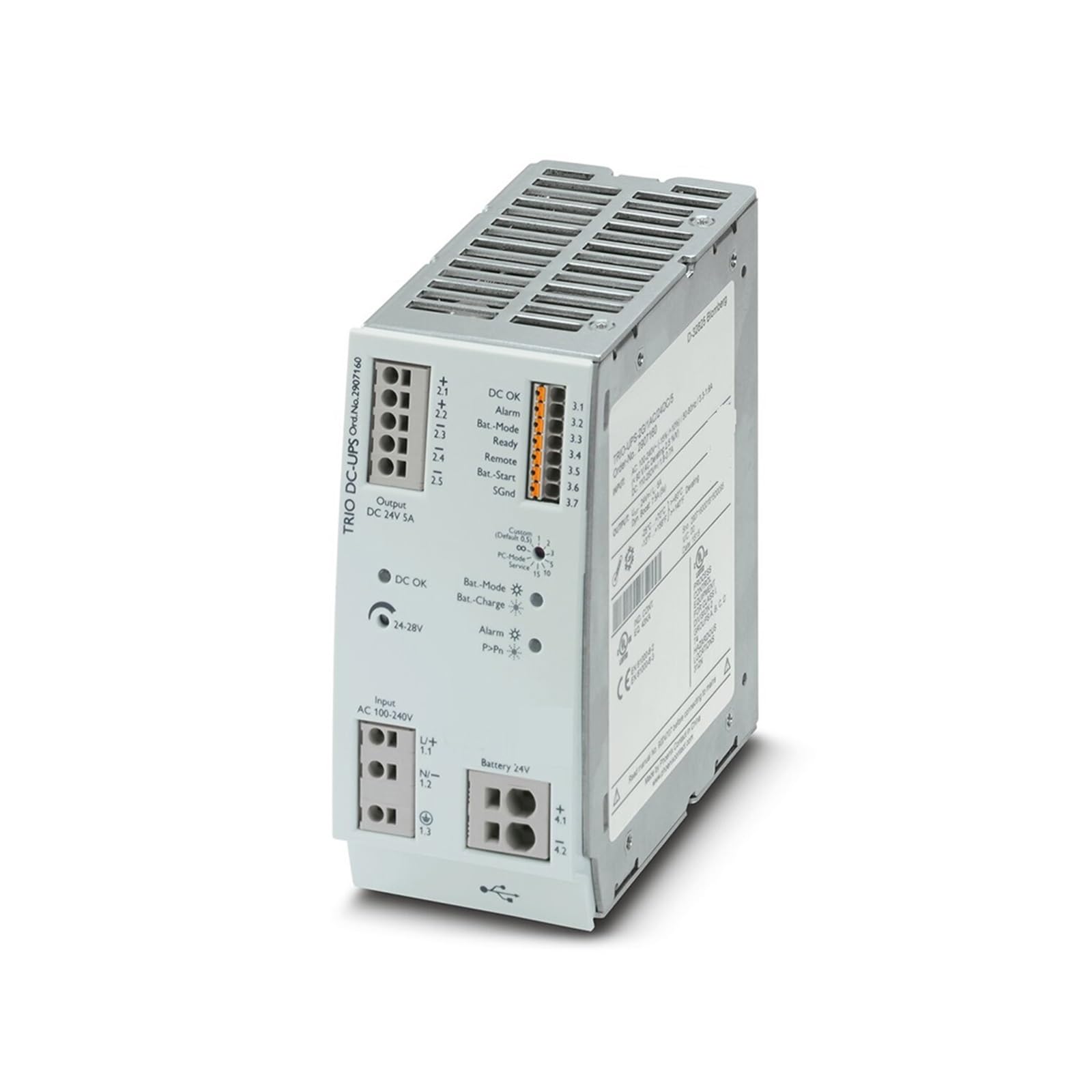 BFSYDLUJ 2907160 TRIO-UPS-2G/1AC/24DC/5 24VDC/5A Power Supply