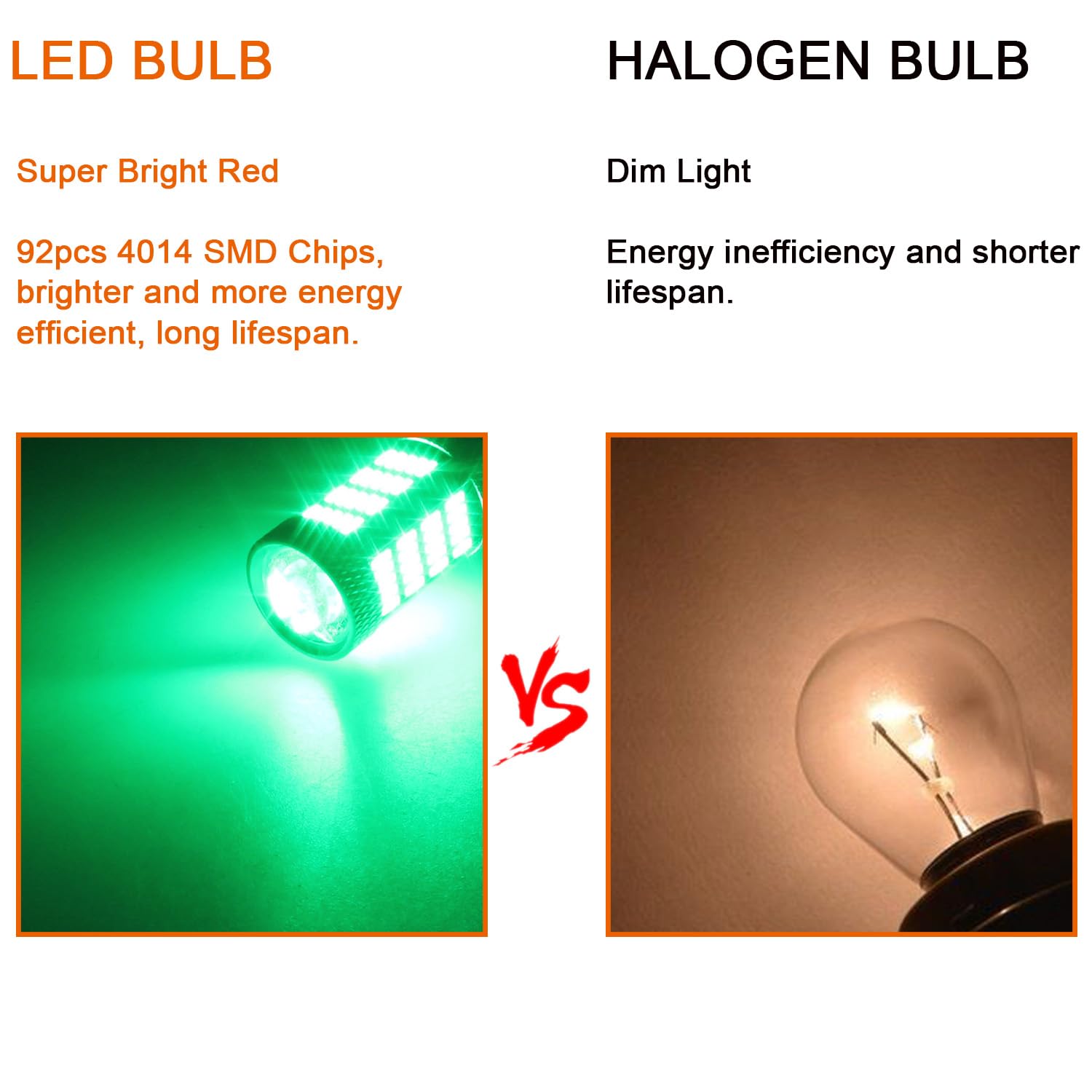 WINETIS 7443 W21-5W LED Bulbs Green LED DRL Turn Signal Light 7440 7441 7444 T20 W21W LED Daytime Running Parking Reverse Light 4014 92SMD Super Bright with Low Consumption, Pack of 2