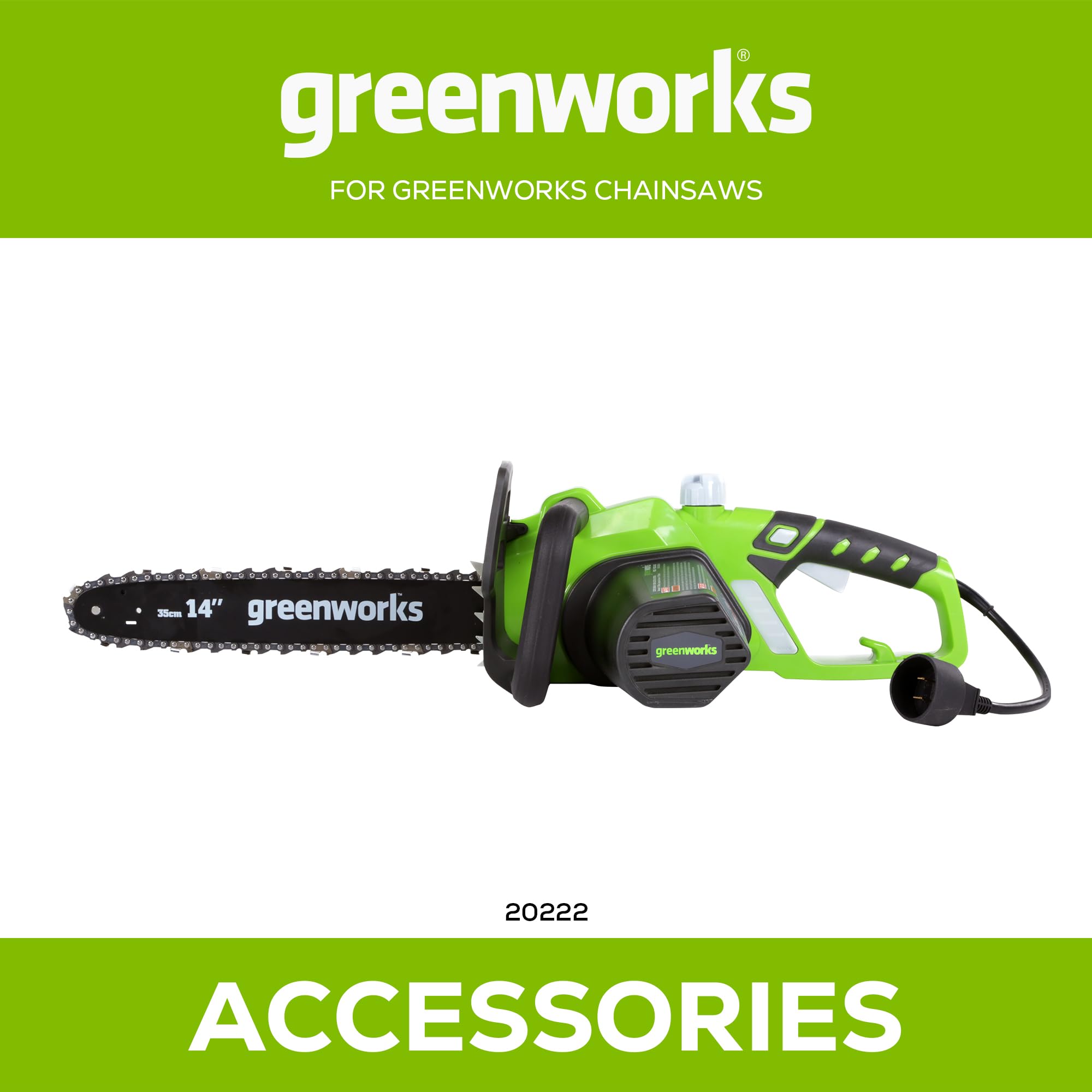 Greenworks Combo de barra de motosierra y cadena de repuesto de 14 pulgadas para 20222
