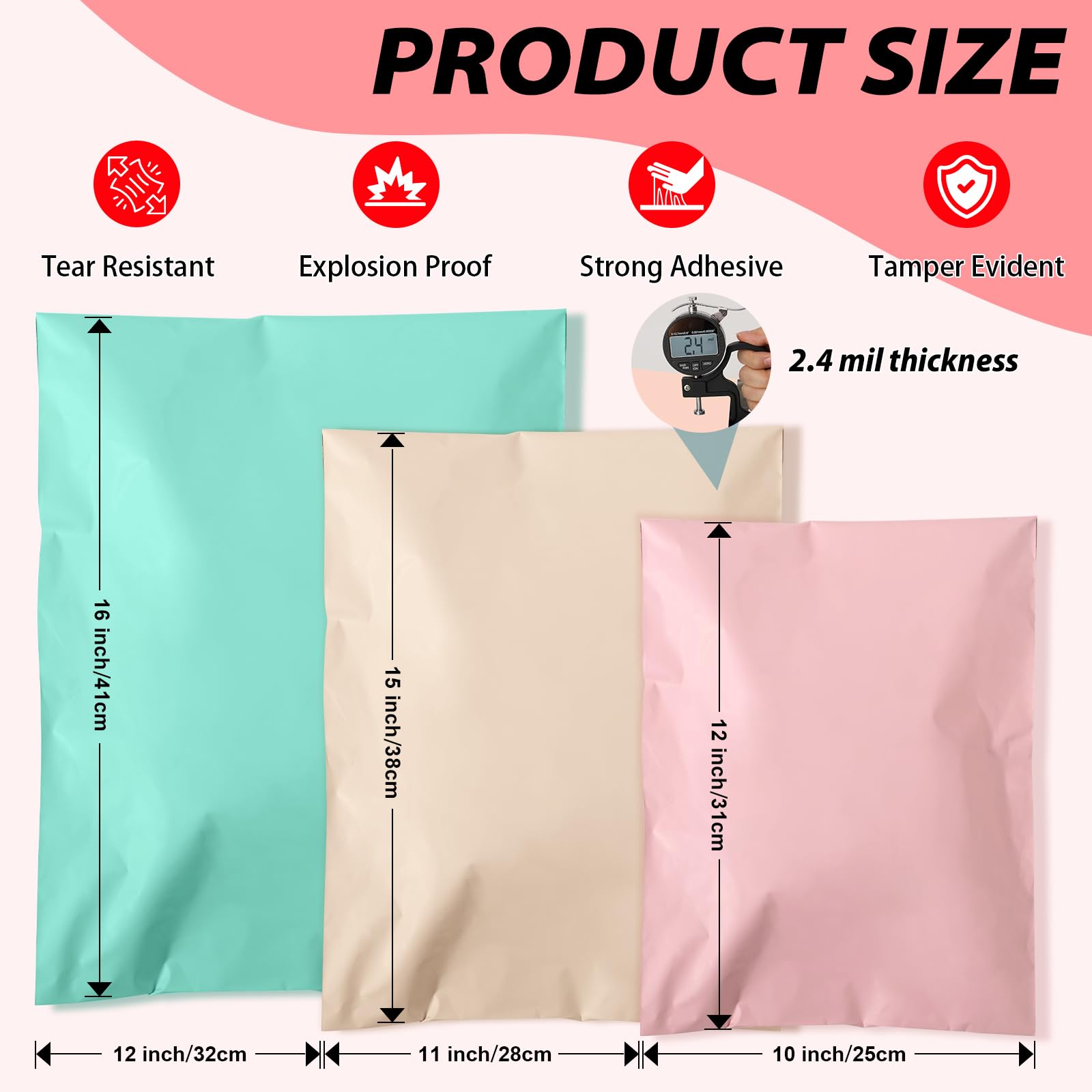 Dioxide 30pcs Bolsas para Envíos Autoadhesivas e Impermeables (25x35+28x42+32x45cm)