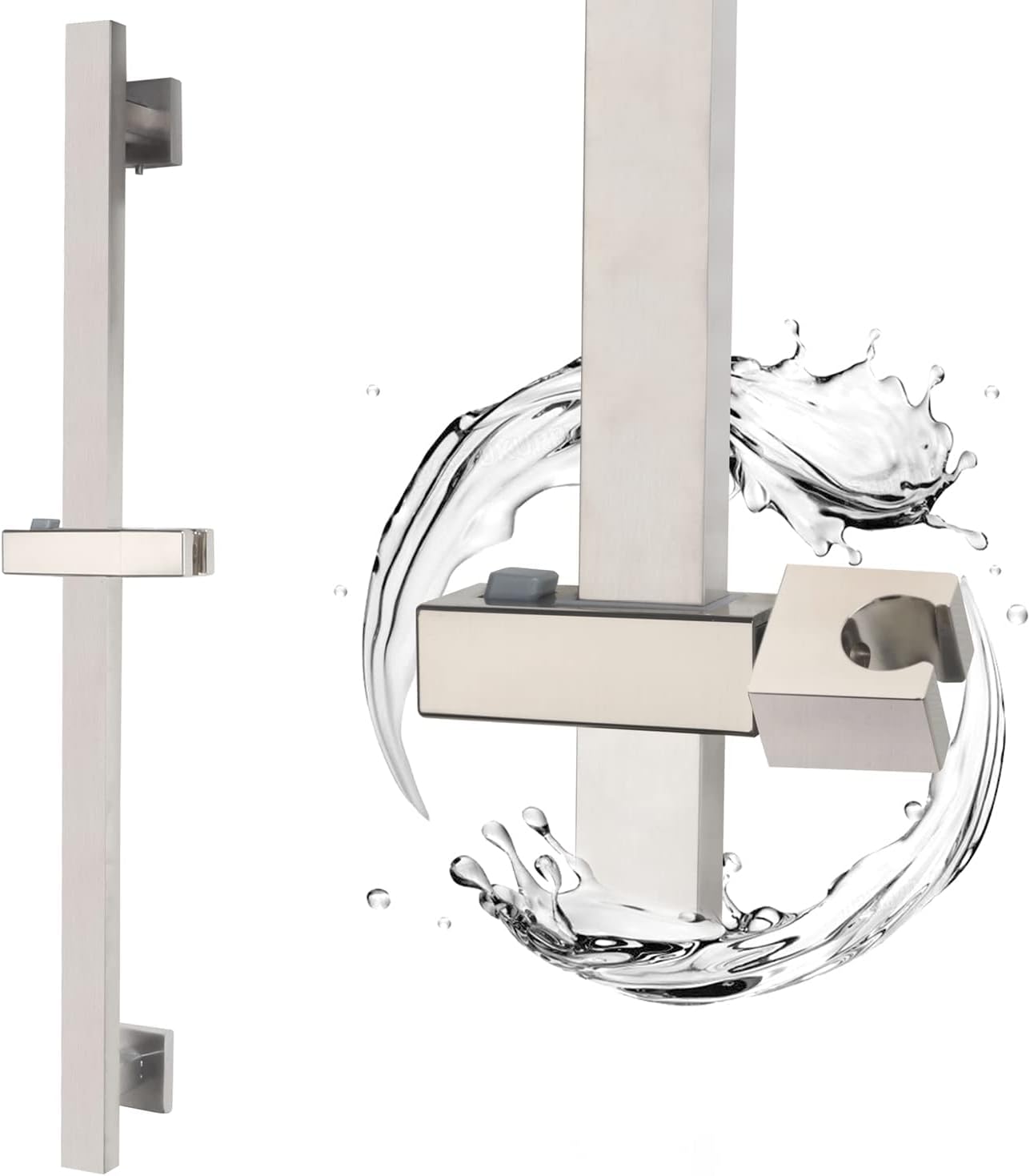 BANGPU Bathroom Shower Slide Bar with 360° Adjustable Handheld Shower Head Holder Wall Mount Shower Bar SUS 304 Stainless Steel, Brushed Nickel