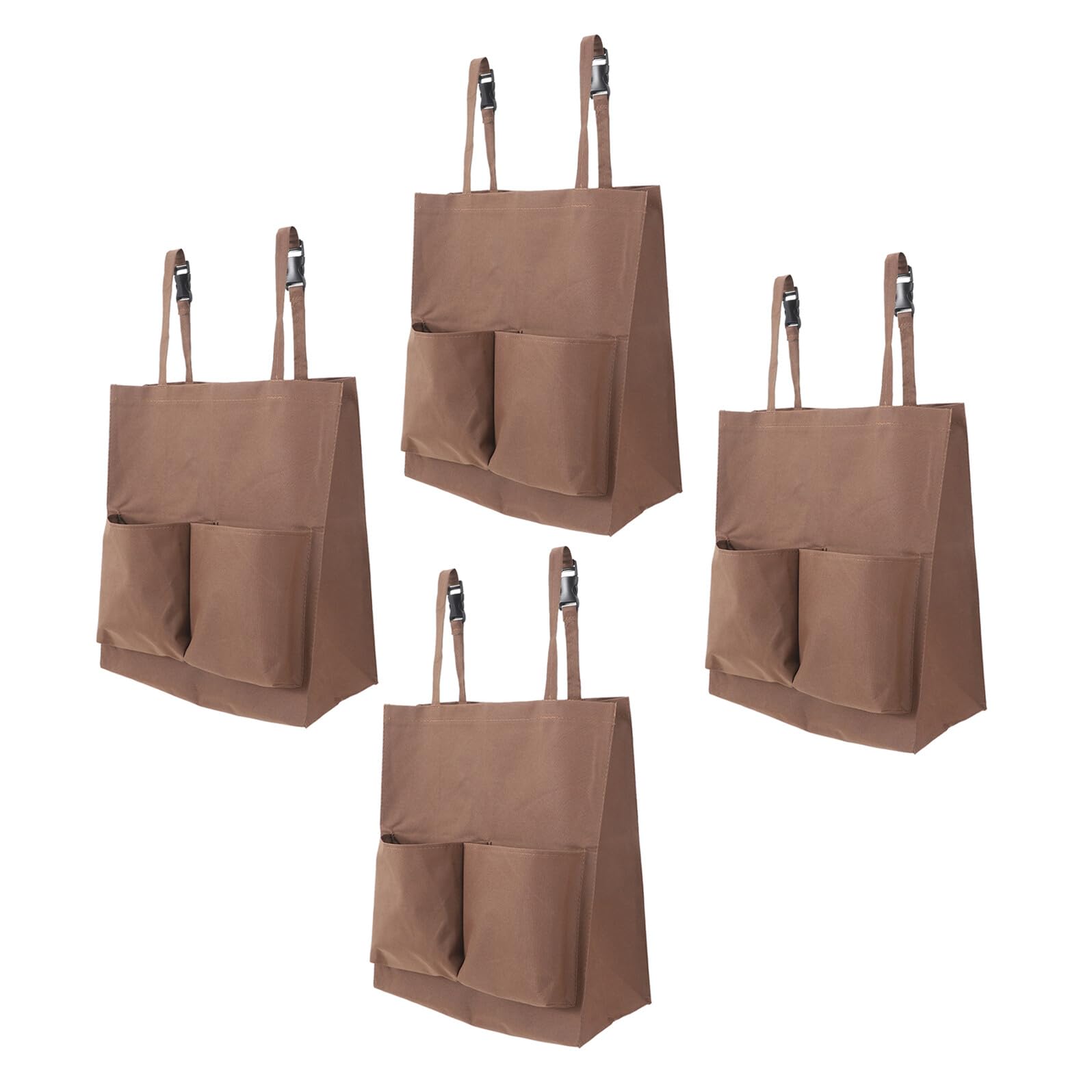 Bolsa Organizadora para Carrito de Limpieza 4 Unidades Color Café con Cierre Plástico Tamaño 45X30X19 CM Multifuncional para Almacenamiento Portátil de Suministros Resistente