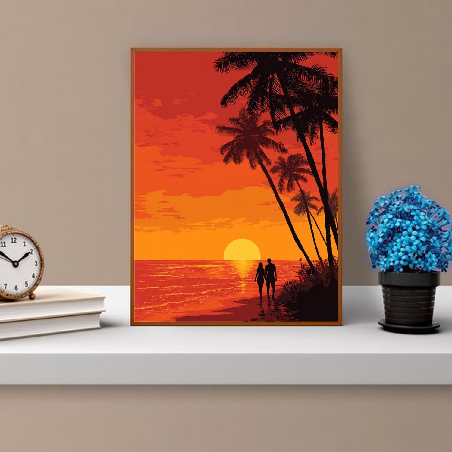 Dipingere con i Numeri Adulti tramonto, La schiena Dipingere con i Numeri Bambini DIY Kit, Set Premium con Pennelli, Decorazione Casa & Creativo Regalo, Attività di Tempo libero 70x95cm z-250