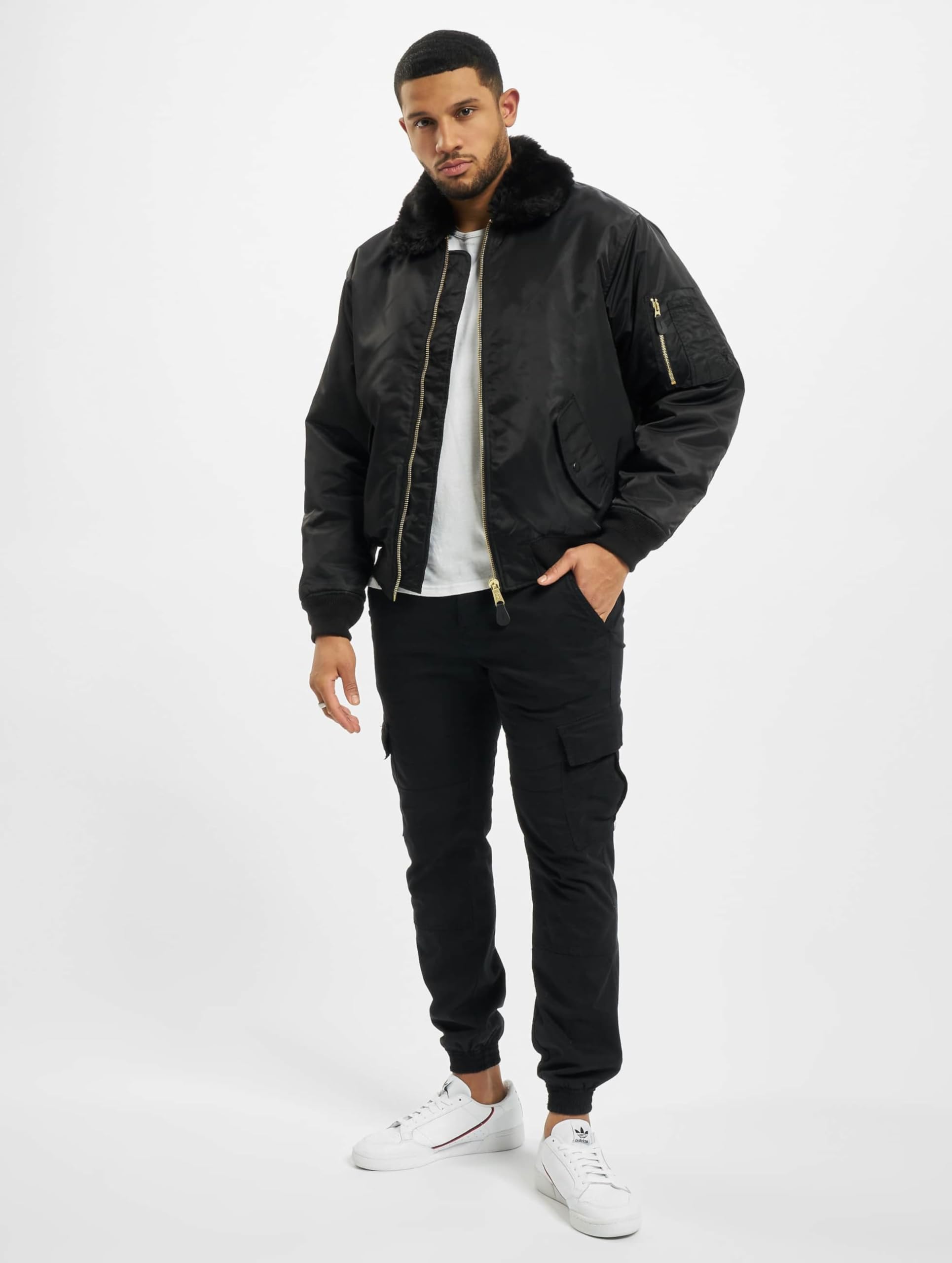 Brandit MA2 Jacket Fur Collar Hombre Chaqueta entre-tiempo Aceituna