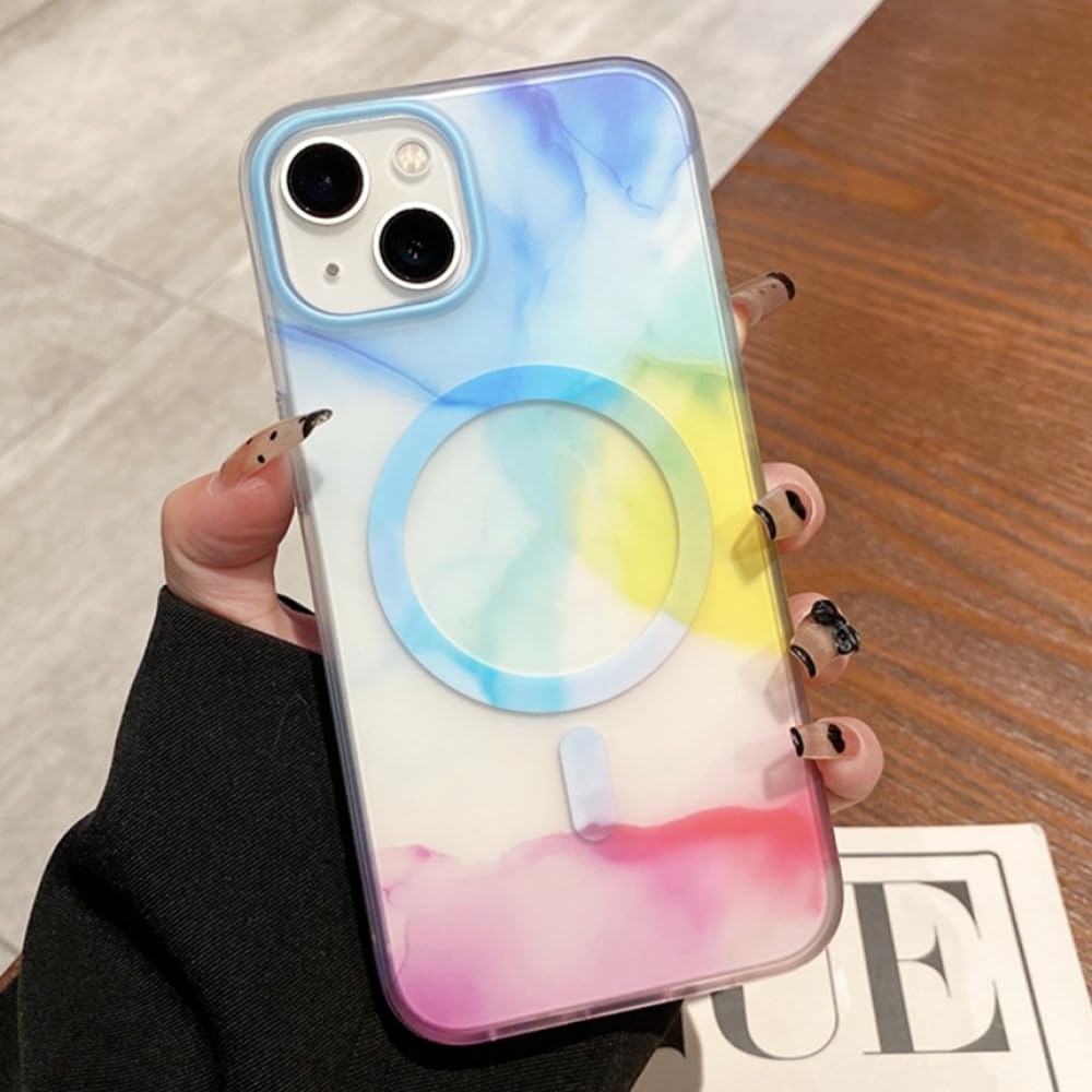 Coque iPhone 14 Plus dégradé coloré compatible MagSafe en TPU rigide - 5