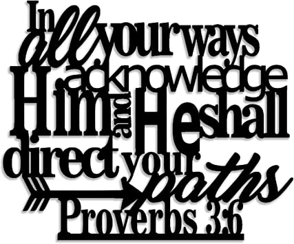 LIYOUYA Proverbs 36 Metal Wall Decor - Scripture Motivational Christian Inspirational Decor Black Wall Art Home Decor for Living Room, Bedroom, Study, Dining Room Black