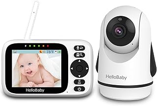 HelloBaby Baby Monitor with 3.2'' IPS Screen - Baby Camera Monitor with Remote Pan-Tilt-Zoom Camera No WiFi, Infrared Night Vision, 1000ft Wireless Connection