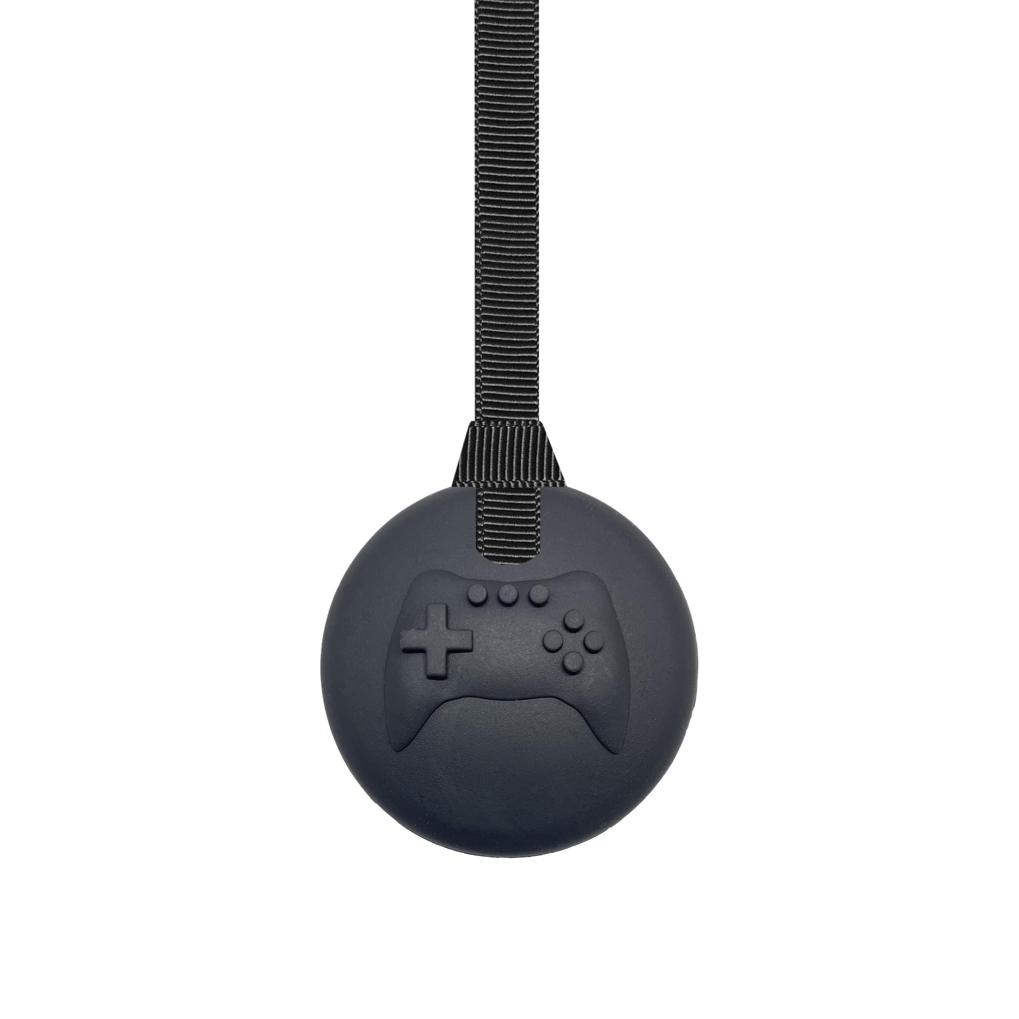 Sensory Oojamabobs Video Game Chew Necklace With Lanyard - Black - For Kids With Autism, Anxiety & ADHD – 100% Food Grade Silicone (6 lanyard designs available) (Plain black, 54cm lanyard)