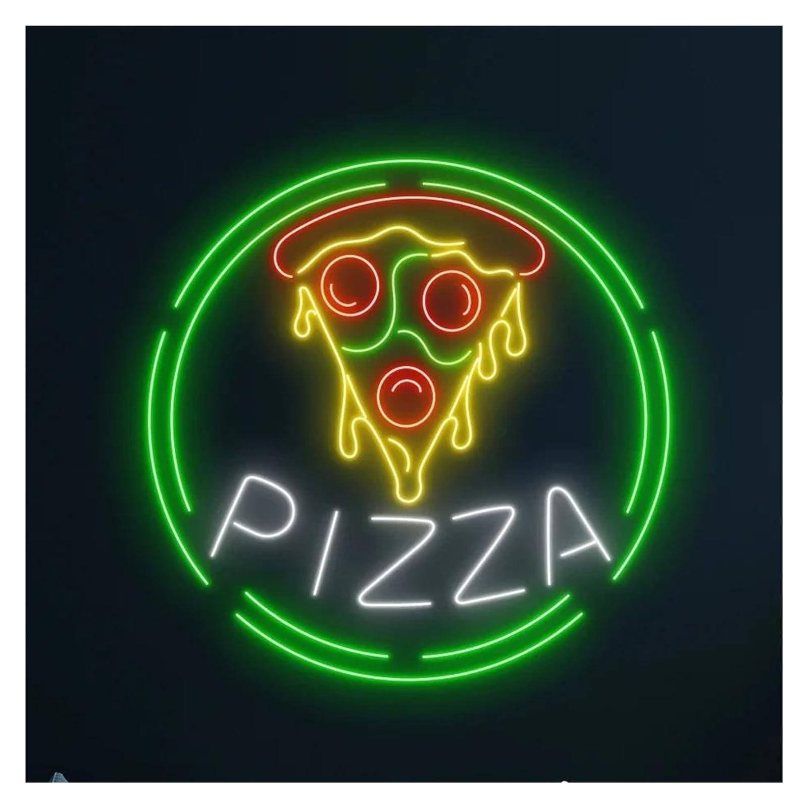LEMST Sign Lamp Pizza Neon Sign USB Powered Light Pizza Store Italian Food Restaurant Shop Kitchen Wall Decor 51cmх51cm