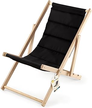 KADAX Liegestuhl, Strandstuhl aus Holz, Sonnenliege bis 120kg, Liege