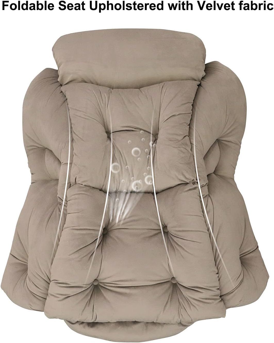 GOLDSUN Accent Chair Lazy Reclining Armchair with Removable Metal Legs and Side Pocket, Comfy Upholstered Single Sofa Chair for Living Room, Bedroom, Office (Grey with Ottoman) : Home & Kitchen