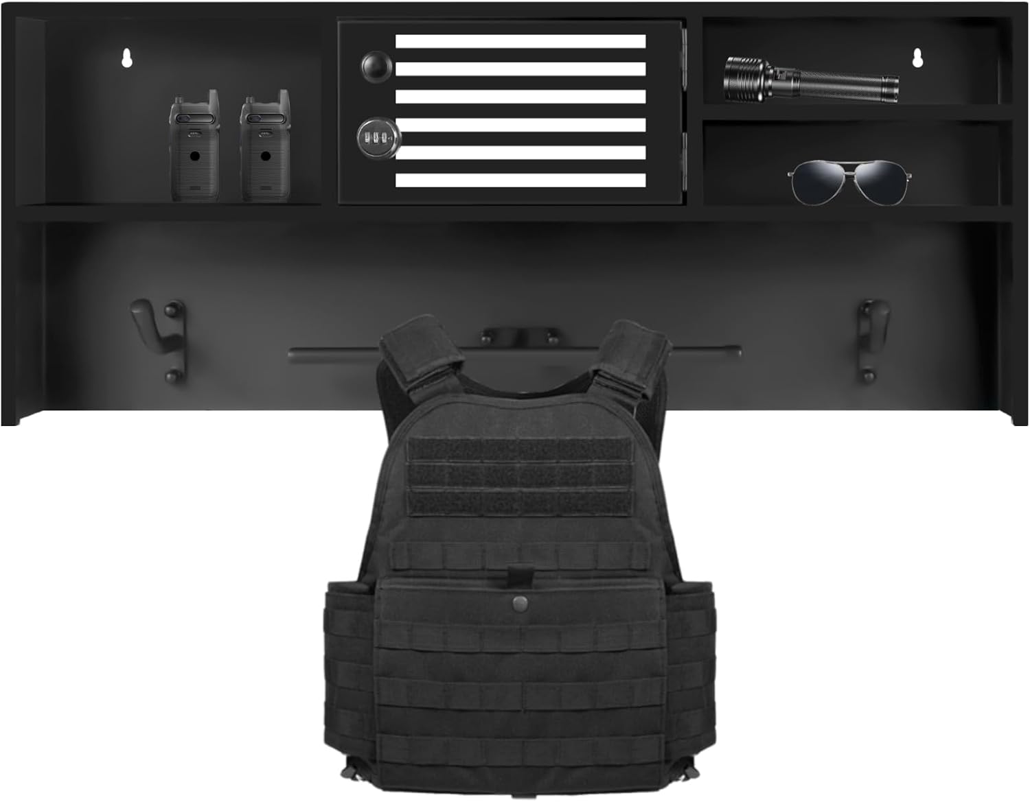 Police Gear Rack, Tactical Gear Stand for Law Enforcement Gear, Police Vest Hanger and Plate Carrier Organizer