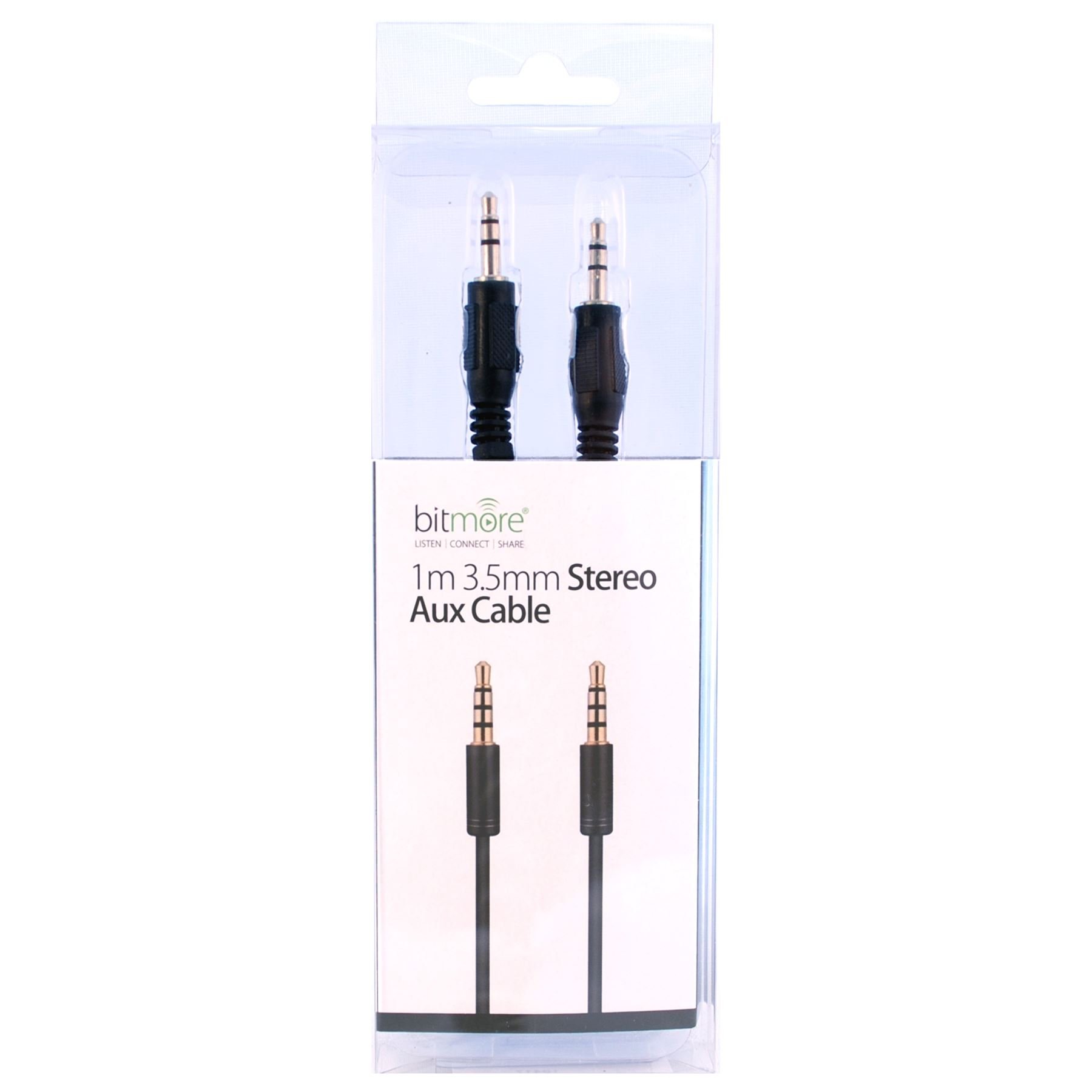 Bitmore1 m 3.5 mm Aux Cable - Black
