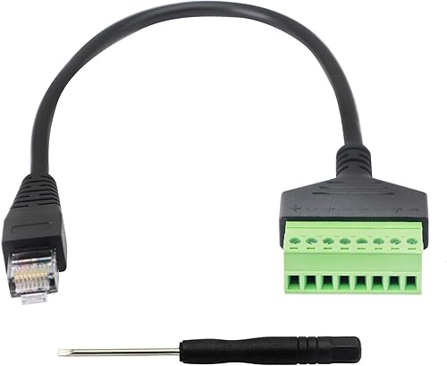 Miniatura 7 de XMSJSIY RJ45 8P8C hembra a adaptador de terminal de tornillo de 8 pines, extensor Ethernet Cat567, extensión de señal de red CCTV DVR