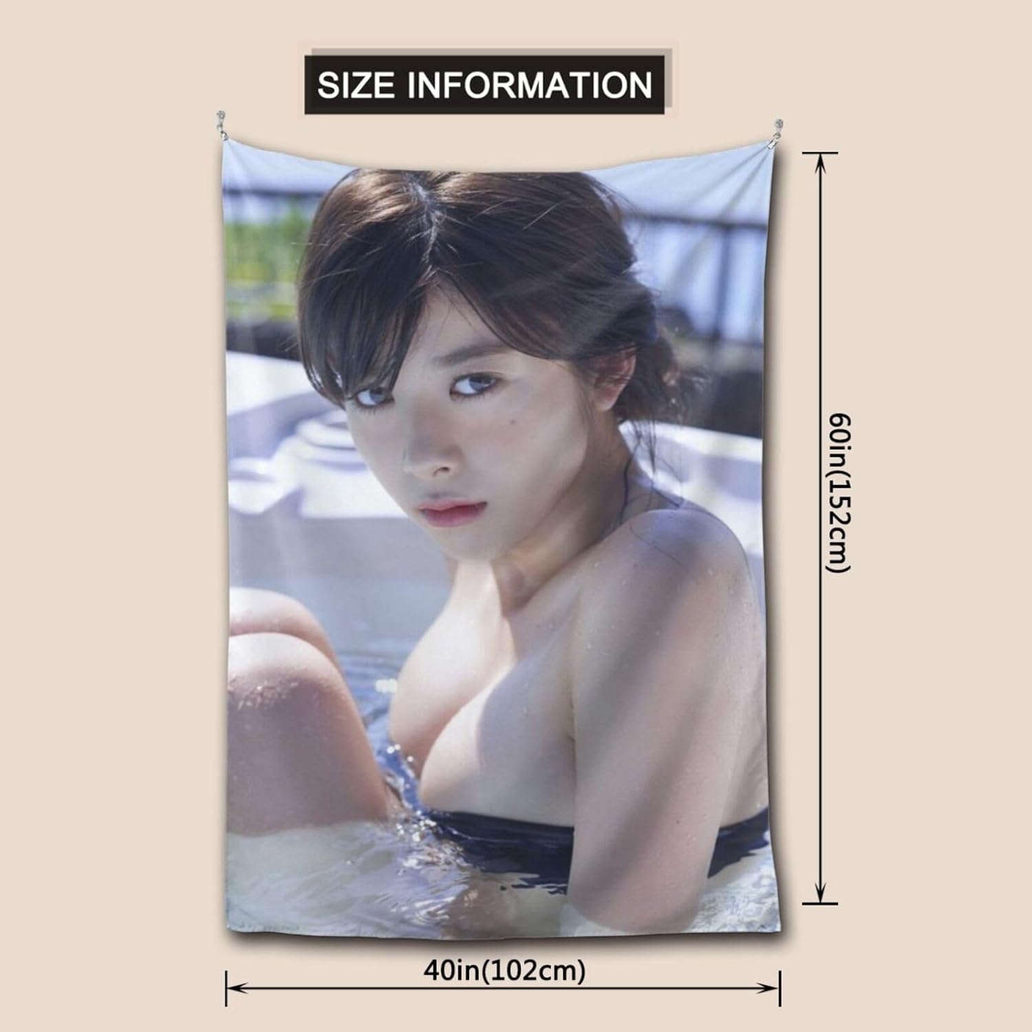 QUKAN 馬場ふみかの美少女水着タペストリー おしゃれ インテリア 壁掛け 装飾用品 アートプリント 壁掛け布 ブランケット お部