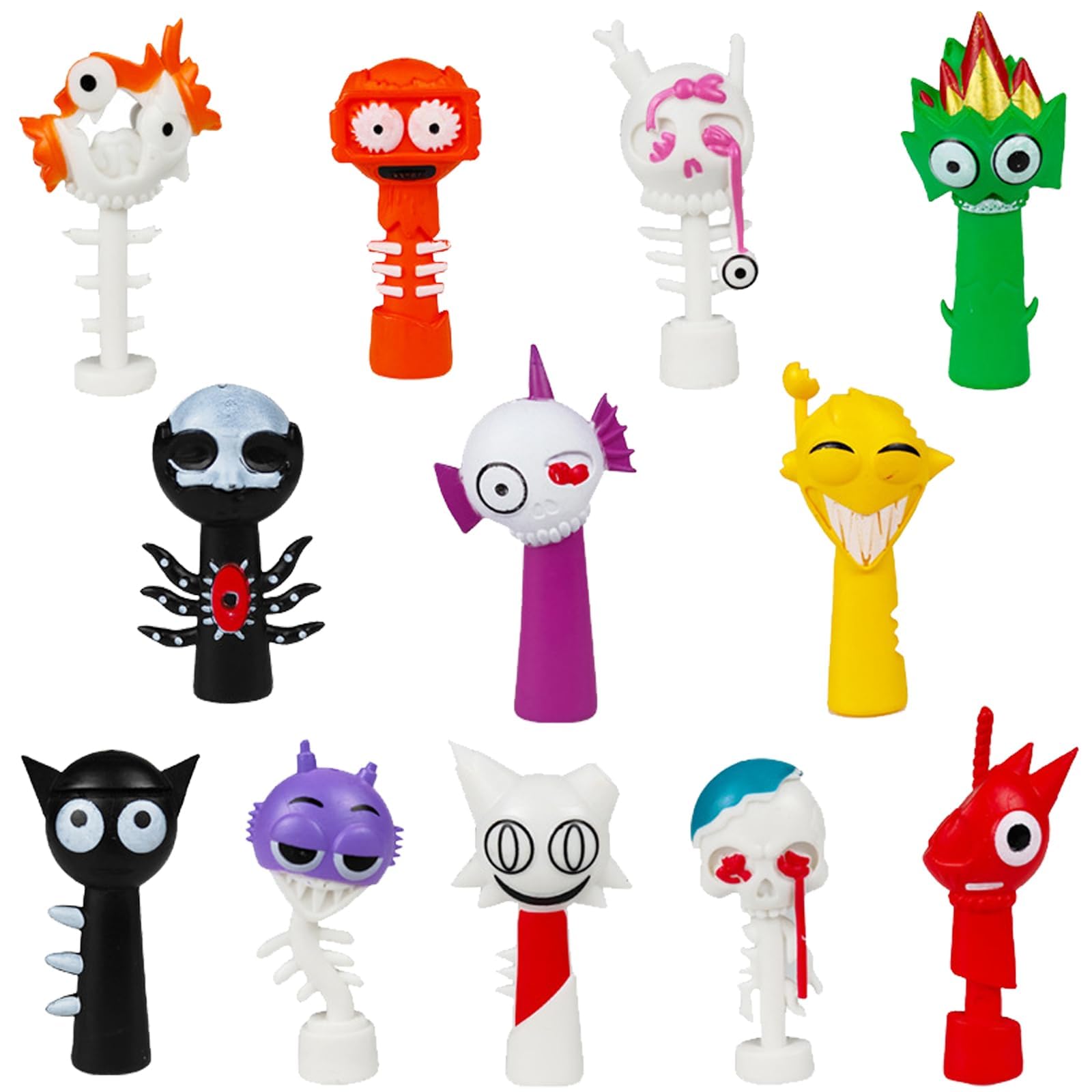 DAVBNM 12 Pack Sprunki Action Figures, Colorful Toy Figures for Kids, Sprunki Toy, for Sprunki Games Fan Girls and Boys