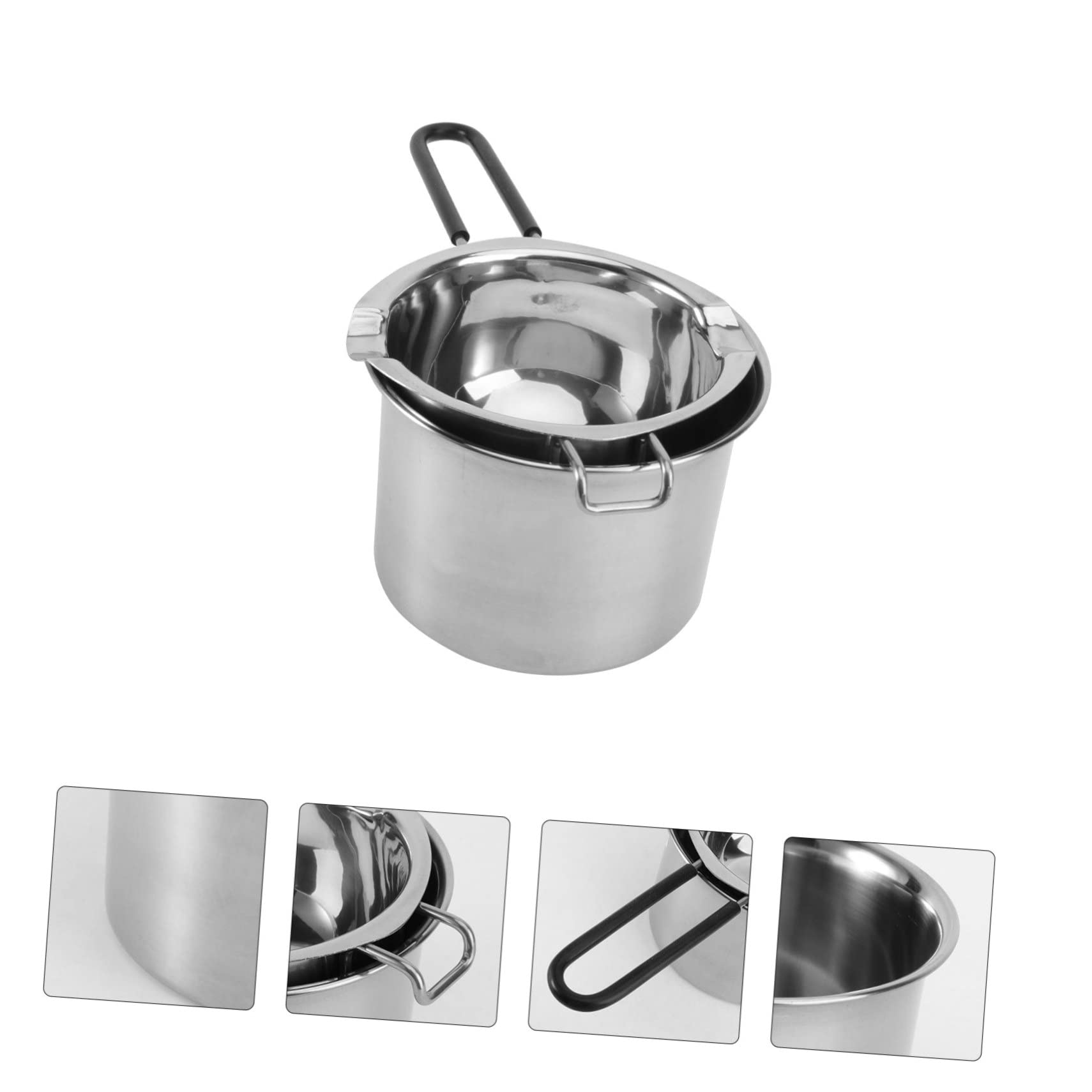 PRETYZOOM 304 Stainless Steel Melting Pot Chocolate Melting Pot Silicone Handle Butter Warmer Diy Kitchen Tool