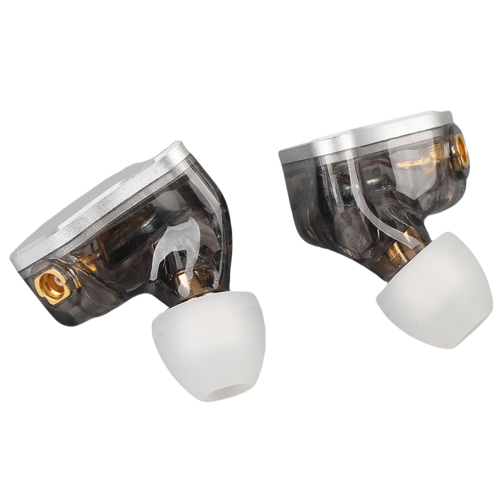 IEM Auricolari Monitor Auricolari Cablati Diaframma Biologico da 10 Mm Suono Stereo HiFi Cavo Placcato Argento Staccabile con Spina Placcata Oro da 3,5 Mm per Musicisti (SILVER)