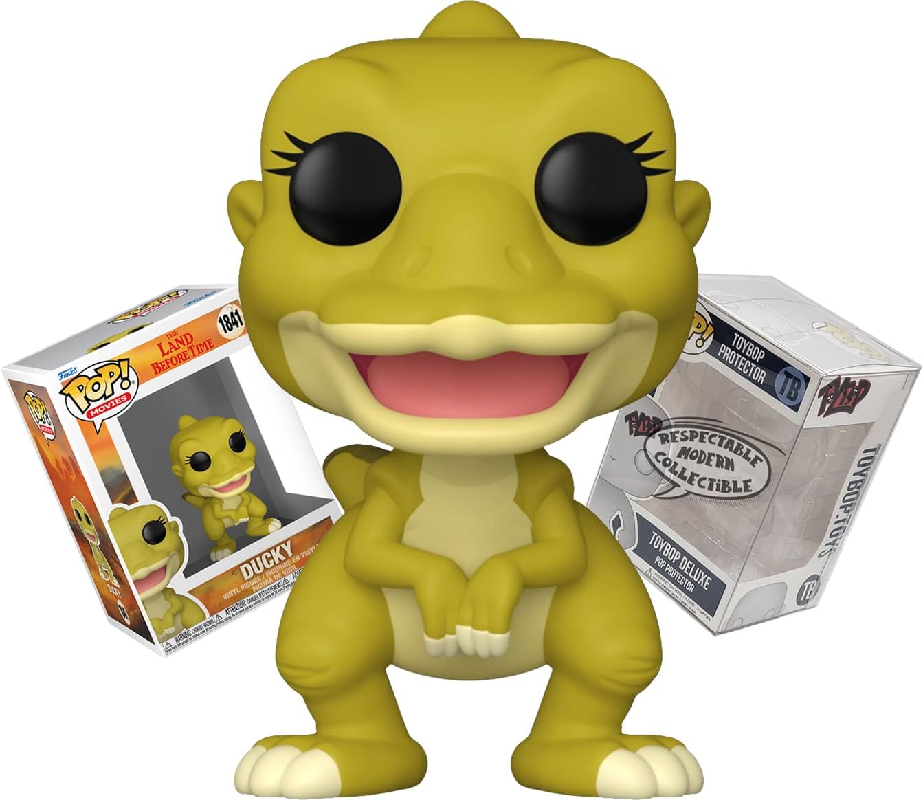 Funko The Land Before Time Ducky Saurolophus + ToyBop Protector: Pop! Movies Vinyl Figure (Bundled with Pro-Deluxe Pop Protector Collector Case Box Gift Set)