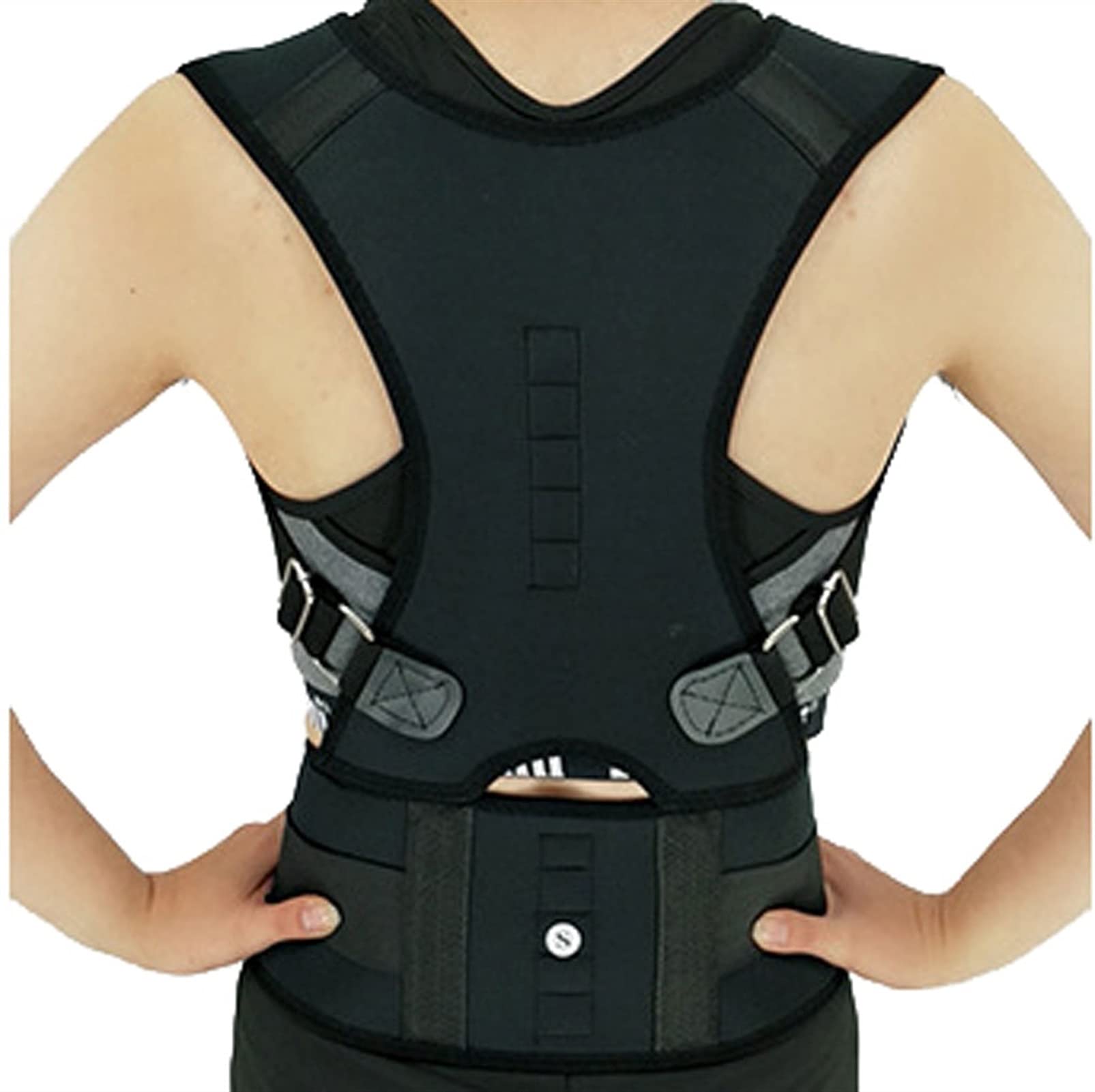 Maschio Femmina Regolabile Postura Correttore Colonna Vertebrale Spalla Lombare Supporto per Tutore Lombare Previene lo slouching (Color : Black, Size : Xx-Large) (Black Medium) Double the comfort