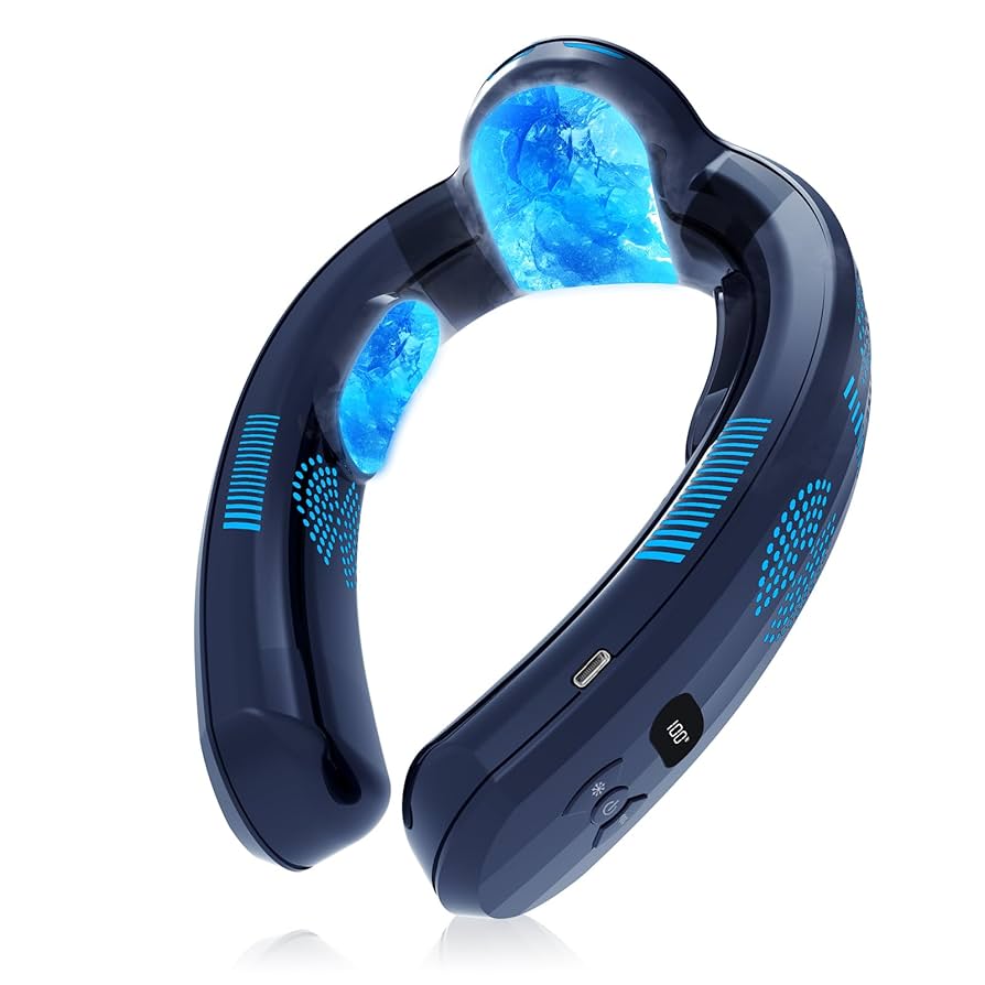 首掛け扇風機 ネッククーラー 超冷感プレート風量調整 上下送風 10000mAh Amazon | ネッククーラー 首掛け扇風機 SUEGMO【2025年新型上下