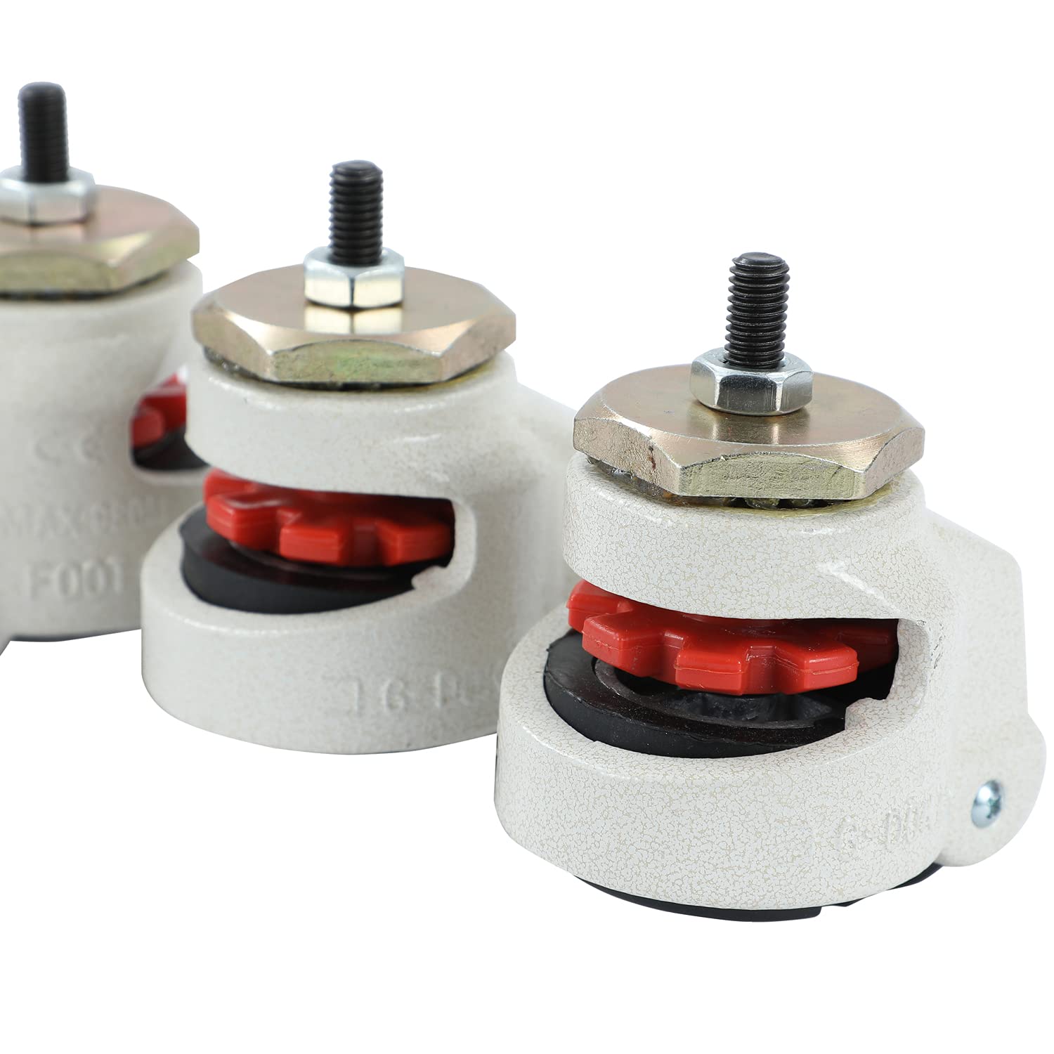 Heavy Duty Wheels Set 4pcs KATSU Juego de 4 Ruedas Giratorias para Trabajo Pesado, Ruedas Giratorias de Nivelación Móviles GD-100S para Máquina Retráctil Maquinaria Pesada Mesa (Silver, 40S)