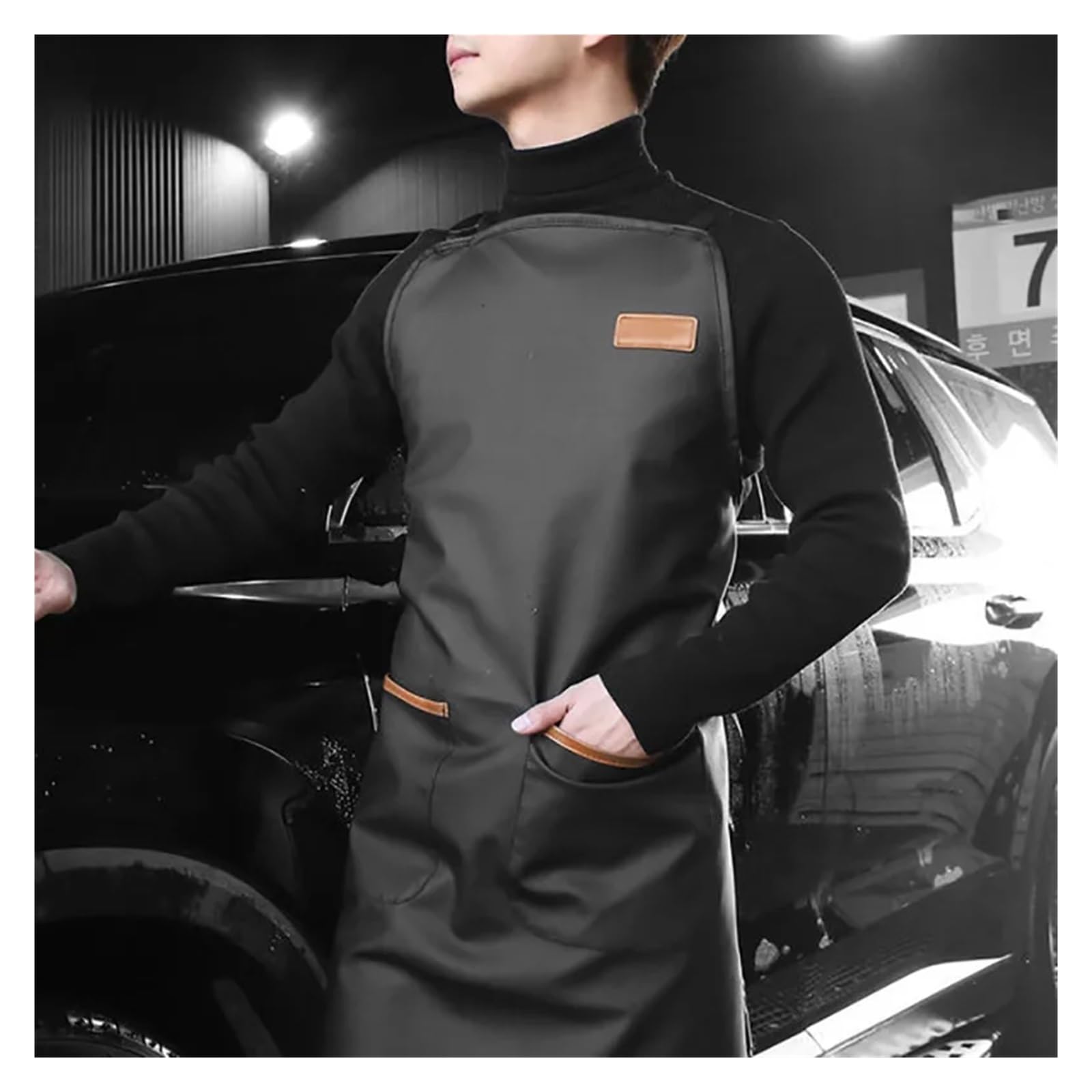delantal cocina Delantal impermeable for lavado de coches, matadero, cafetería, tienda verduras, ropa trabajo, protectora