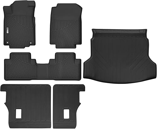 Miniatura 10 de XINSHANGXIU Alfombrillas y forro de carga para Honda Pilot Sport 2023 2024, Touring, Elite, TrailSport, EX-L, 1, 2 y 3 fila con tapete para