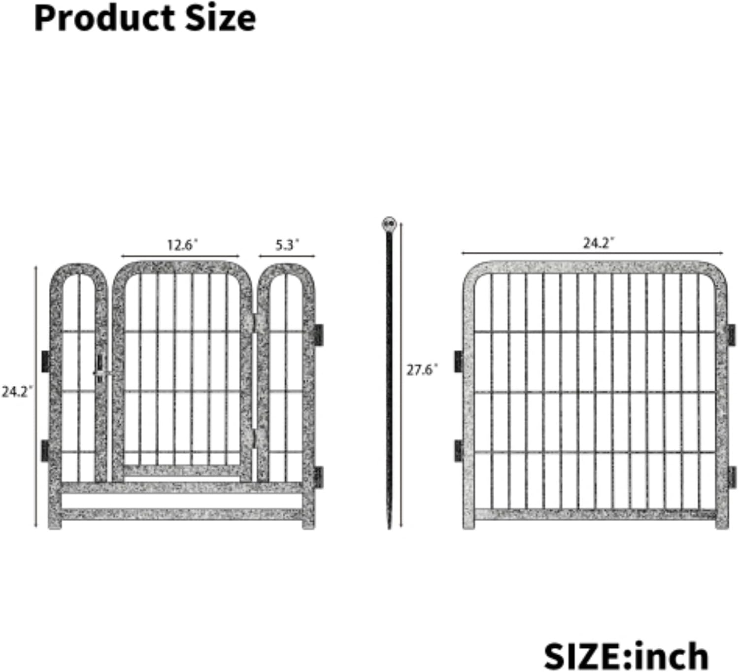 Dog Playpen 8 Panels 24" Height Heavy Duty Dog Fence Puppy Pen for Large Medium Small Dogs Indoor Outdoor Foldable Pet Exercise Pen, White