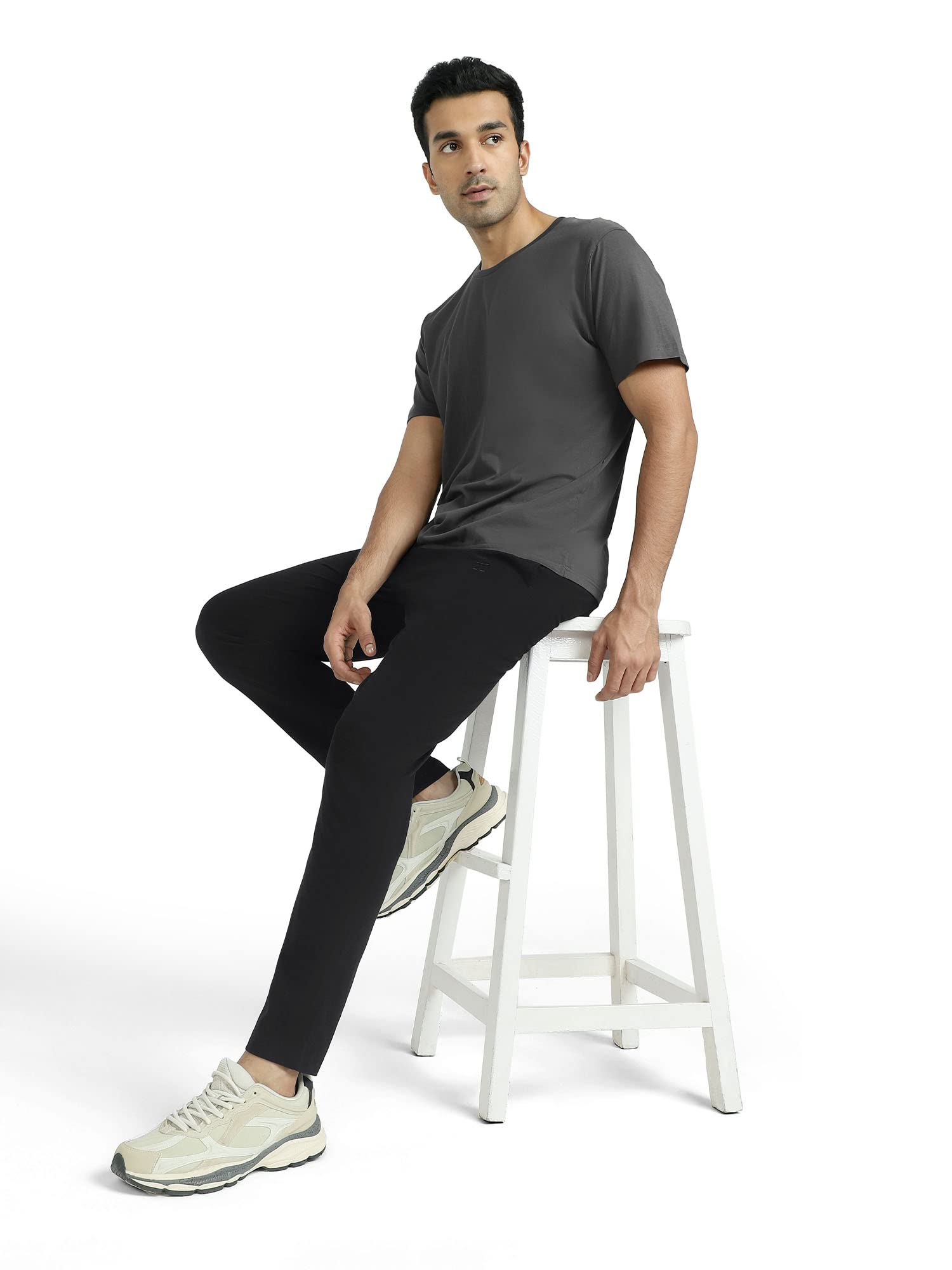 XYXX Pantalones de chándal de tiro medio para hombre