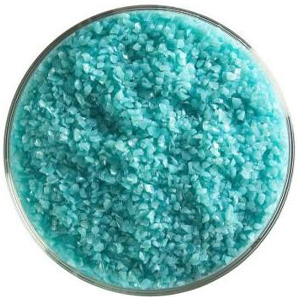Bullseye Turquoise Blue Transparent Fusible Glass Frit - Medium - 5 oz. Jar - 90 COE