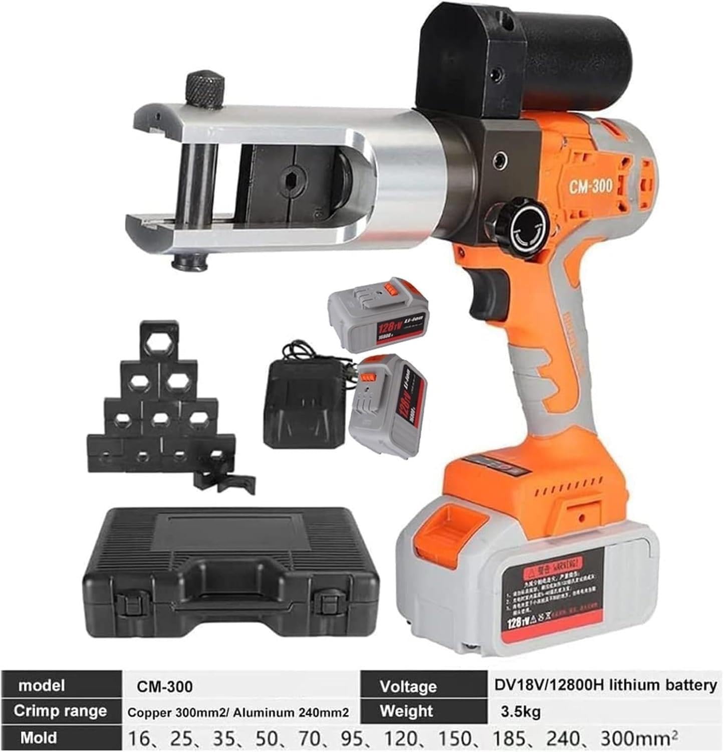 Elektryczna Hydrauliczna Zaciskarka Do Rur, Akumulatorowa Przewodów 16–300 Mm², Z 11 Parami Matryc, Zasilana Akumulatorowo Kabli