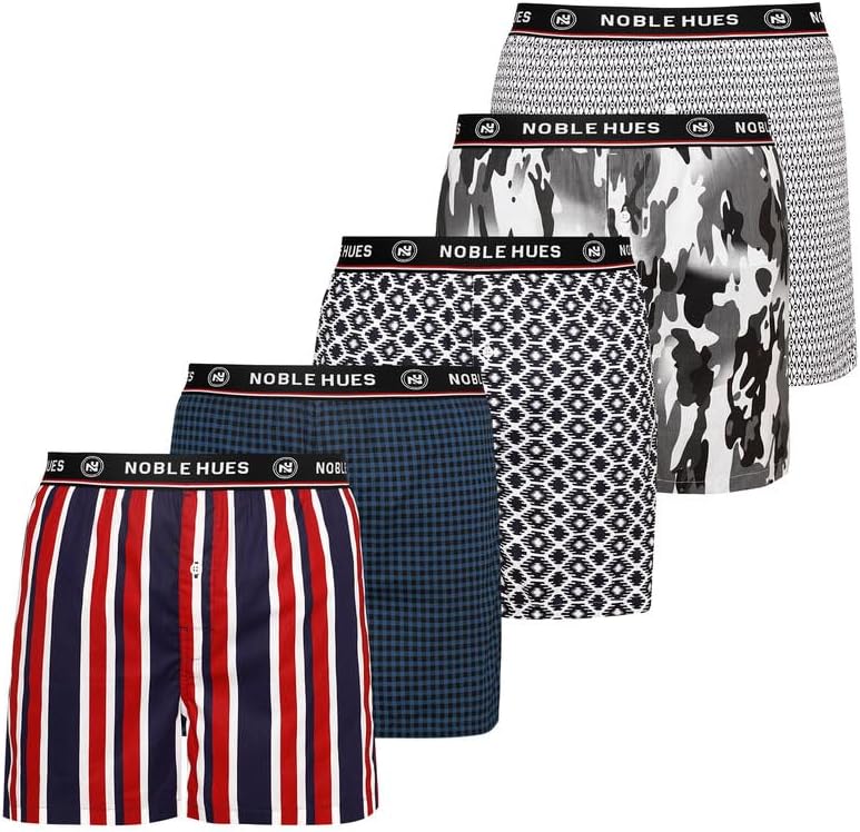 Mens Underwear Cotton Boxers Pack - Mens Boxers with Everyday Comfort, Cool & Breathable Boxers for Men
