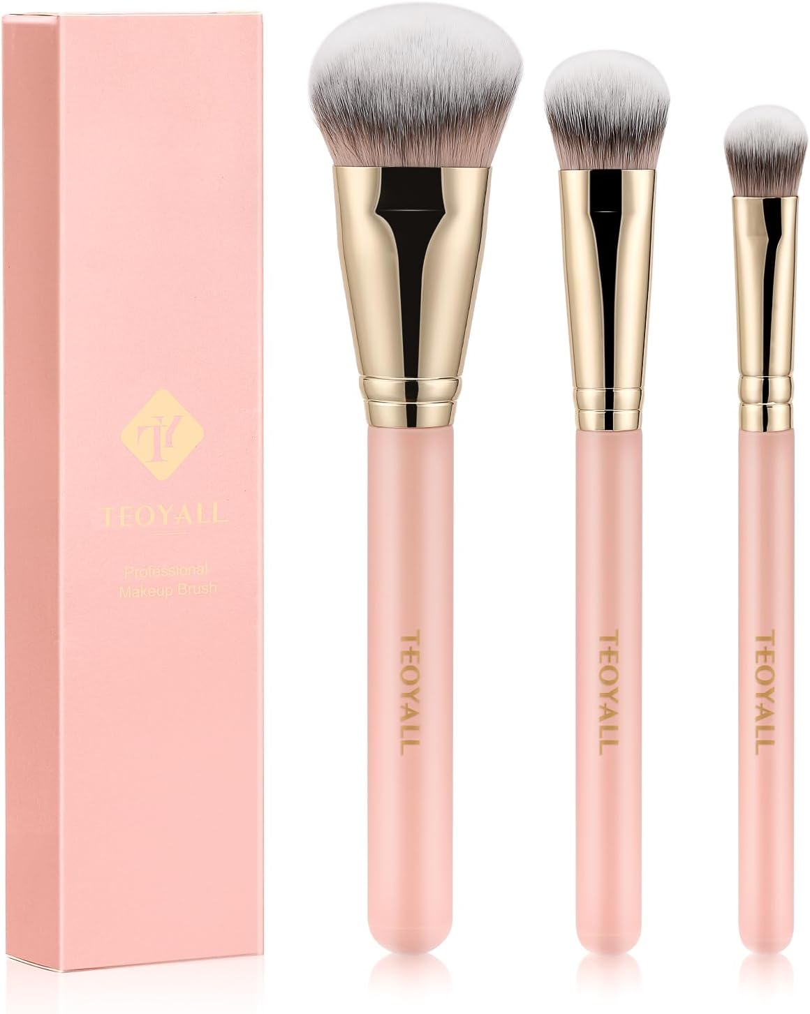Flat Angled Brushes, Flawless Foundation Brush Under Eye Concealer Brush Bronzer Brush with Liquid Cream Powder