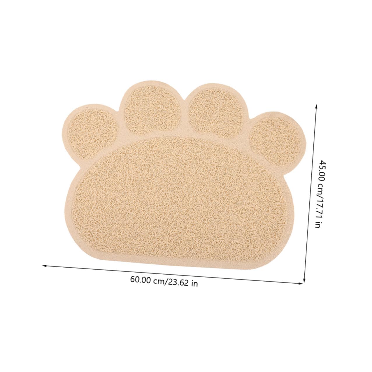 WOONEKY 2 Stück-pack Pvc Katzenstreu Unterlage in Beige Rutschfeste Katzenstreu Matte mit Pfotenform Schützend für Katzenkrallen als Haustiermatte für Eingangsbereich
