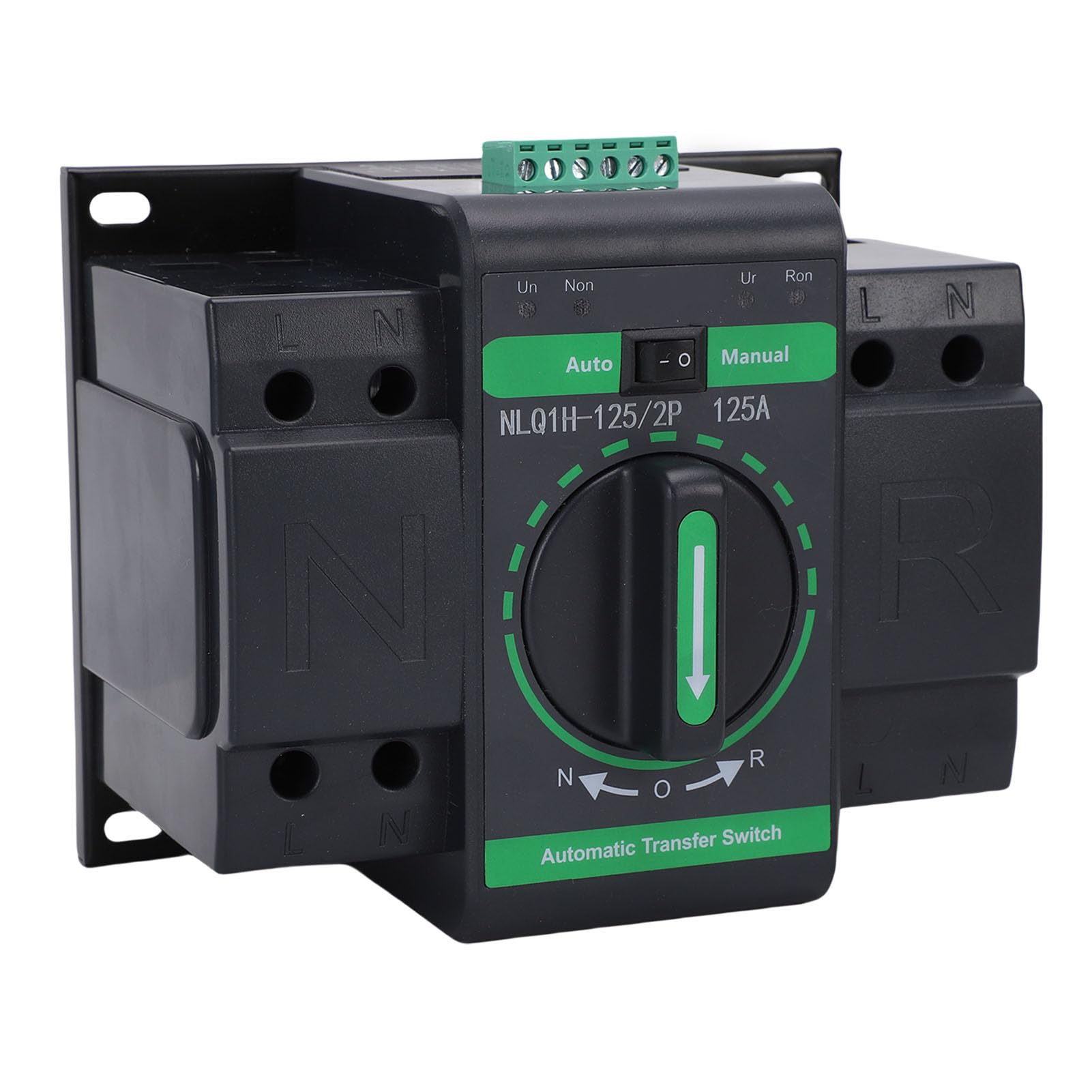 Interruptor de Transferencia Automática de Doble Potencia 125A Conmutación Automática y Manual Segura y Eficiente para Uso Residencial e Industrial PC Retardante de Llama 165 X 110 X 138 Mm