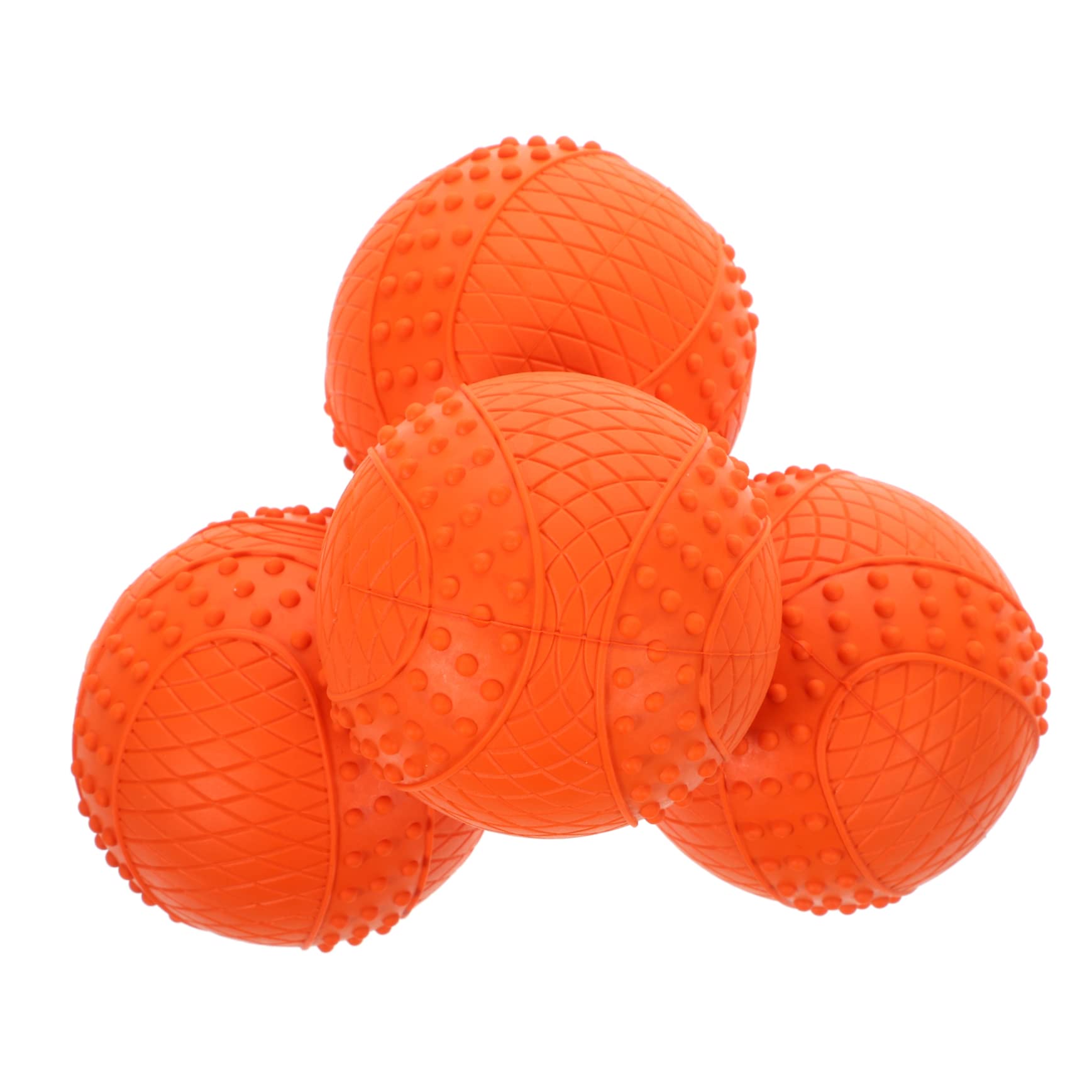 Balles pour chien à mâcher COLLBATH lot de 4 jouets couineurs en caoutchouc souple
