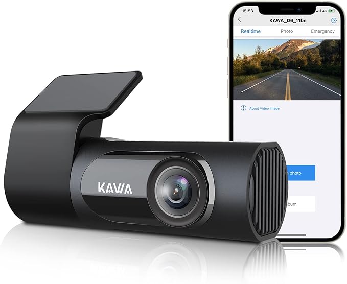 KAWA D6 Dash Cam 2K 1440P Full QHD Car Camera 30fps Voice Control 360